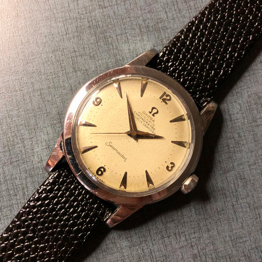 Vintage Omega Seamaster Chronometre 2577 Caliber 352 Bumper Automatic Wristwatch Box Papers 1952 - Hashtag Watch Company