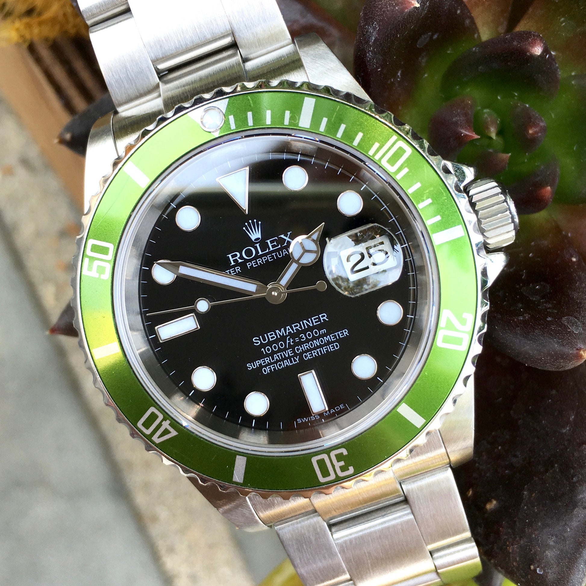 Rolex Submariner 16610LV 50th Anniversary Green "Z" Serial Steel Watch - Hashtag Watch Company