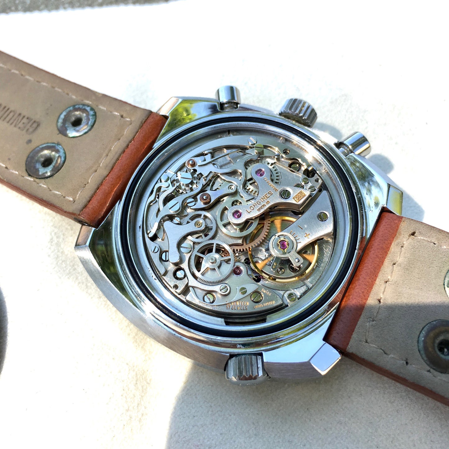 Vintage Longines 8224-4 Steel Chronograph Black Valjoux 726 Mens Watch - Hashtag Watch Company
