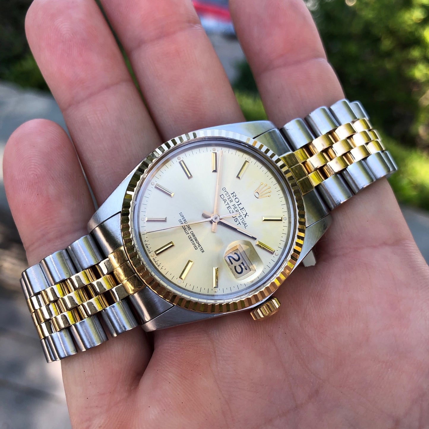 Vintage Rolex Datejust 16013 Steel Gold Two Tone Jubilee Automatic Wristwatch Box Papers Circa 1985 - Hashtag Watch Company