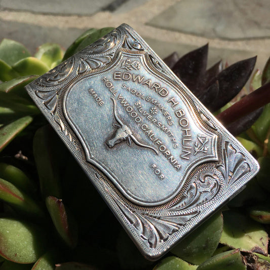 Edward H. Bohlin Hollywood California Sterling Silver Long Horn Money Clip MASSIVE - Hashtag Watch Company