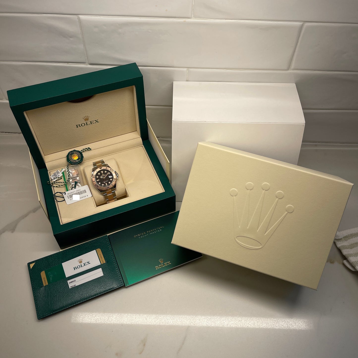 2020 Rolex Yachtmaster 268261 Everose Black Steel Oyster Wristwatch Box Papers - Hashtag Watch Company