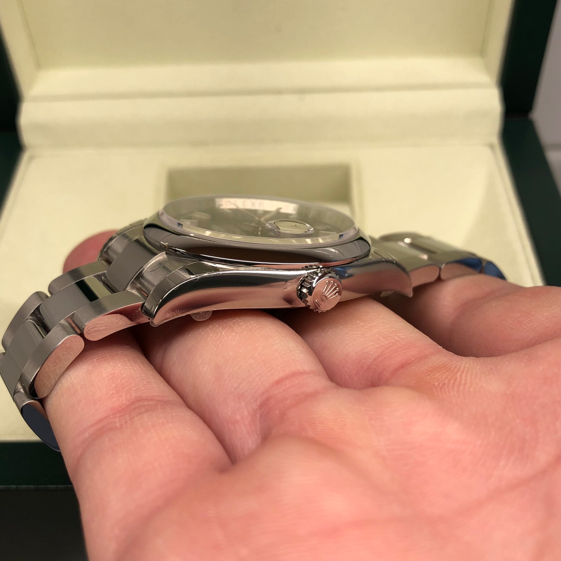 2014 Rolex Datejust 116200 Blue Oyster 36mm Smooth Bezel Wristwatch with Box and Papers Unworn Factory Wrapped - Hashtag Watch Company