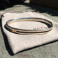 David Yurman Sterling Silver Gold Black Enamel Hinged Logo Bracelet Authentic - Hashtag Watch Company