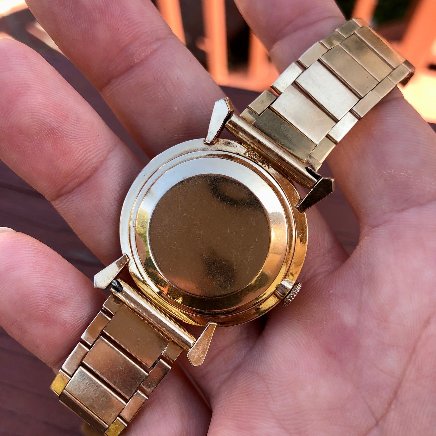 Vintage LeCoultre Mystery Dial 14K Yellow Gold Fancy Lugs Wristwatch Circa 1950s - Hashtag Watch Company