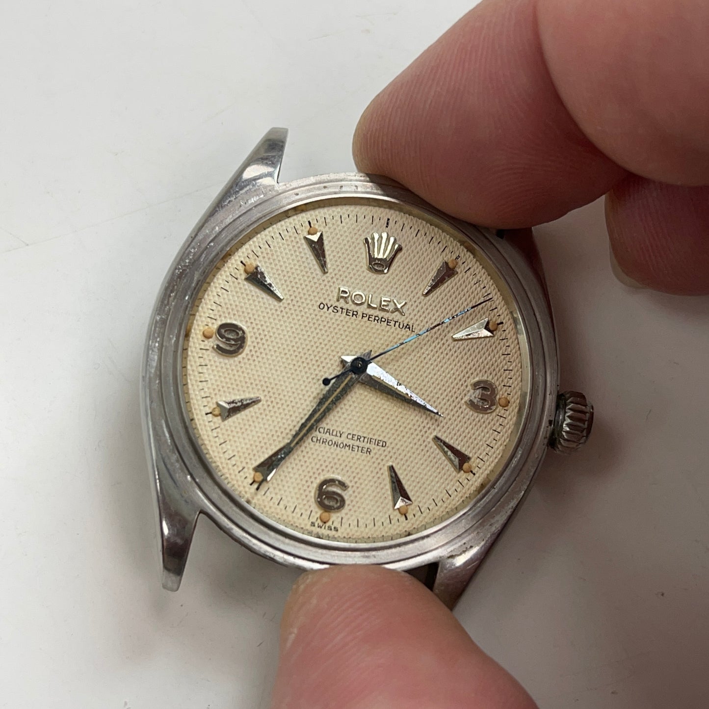 PENDING SALE * 1956 Vintage Rolex Oyster Perpetual 6564 Waffle Dial Automatic Wristwatch - Hashtag Watch Company