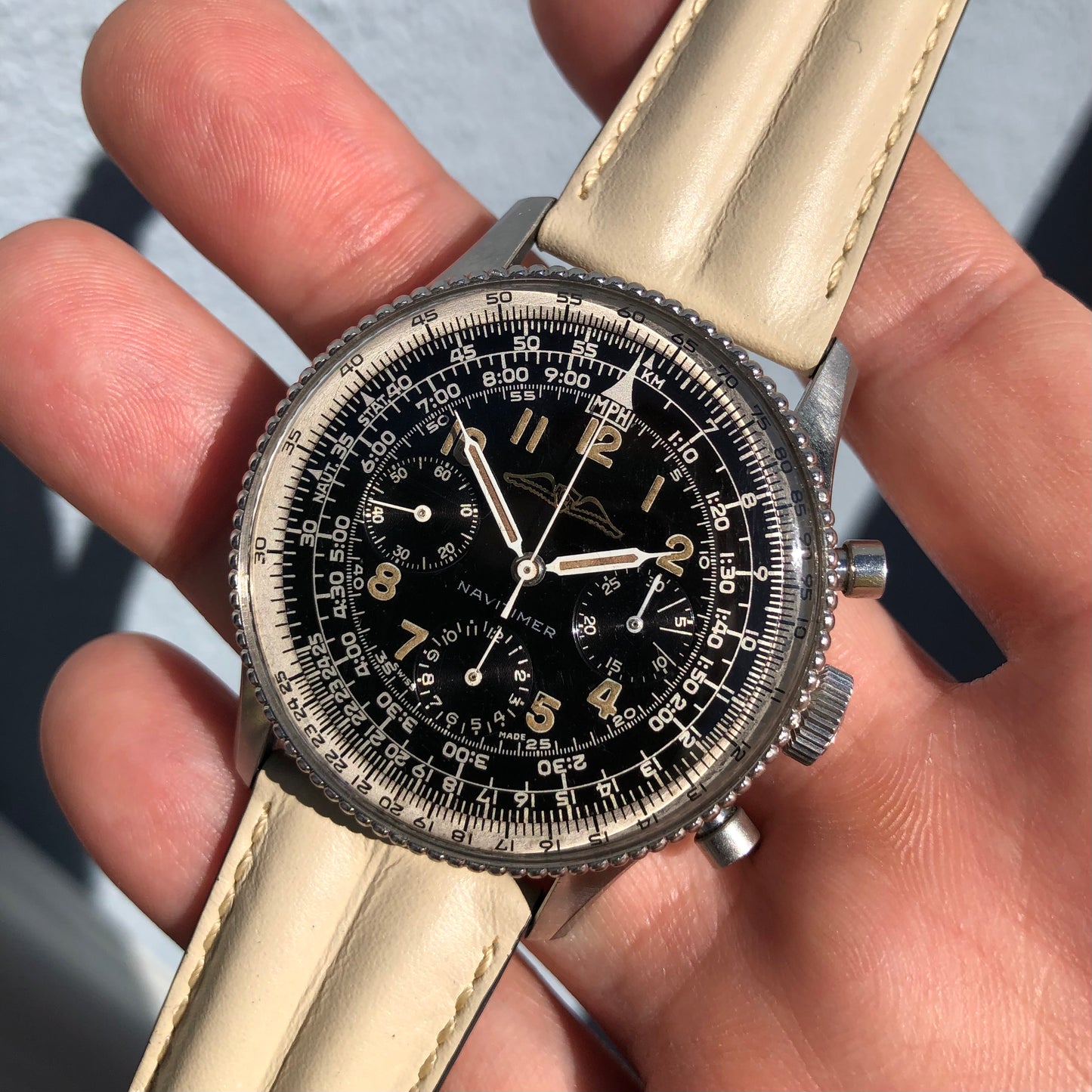 1961 Vintage Breitling Navitimer 806 Steel Venus 178 Chronograph AOPA Wristwatch - Hashtag Watch Co.