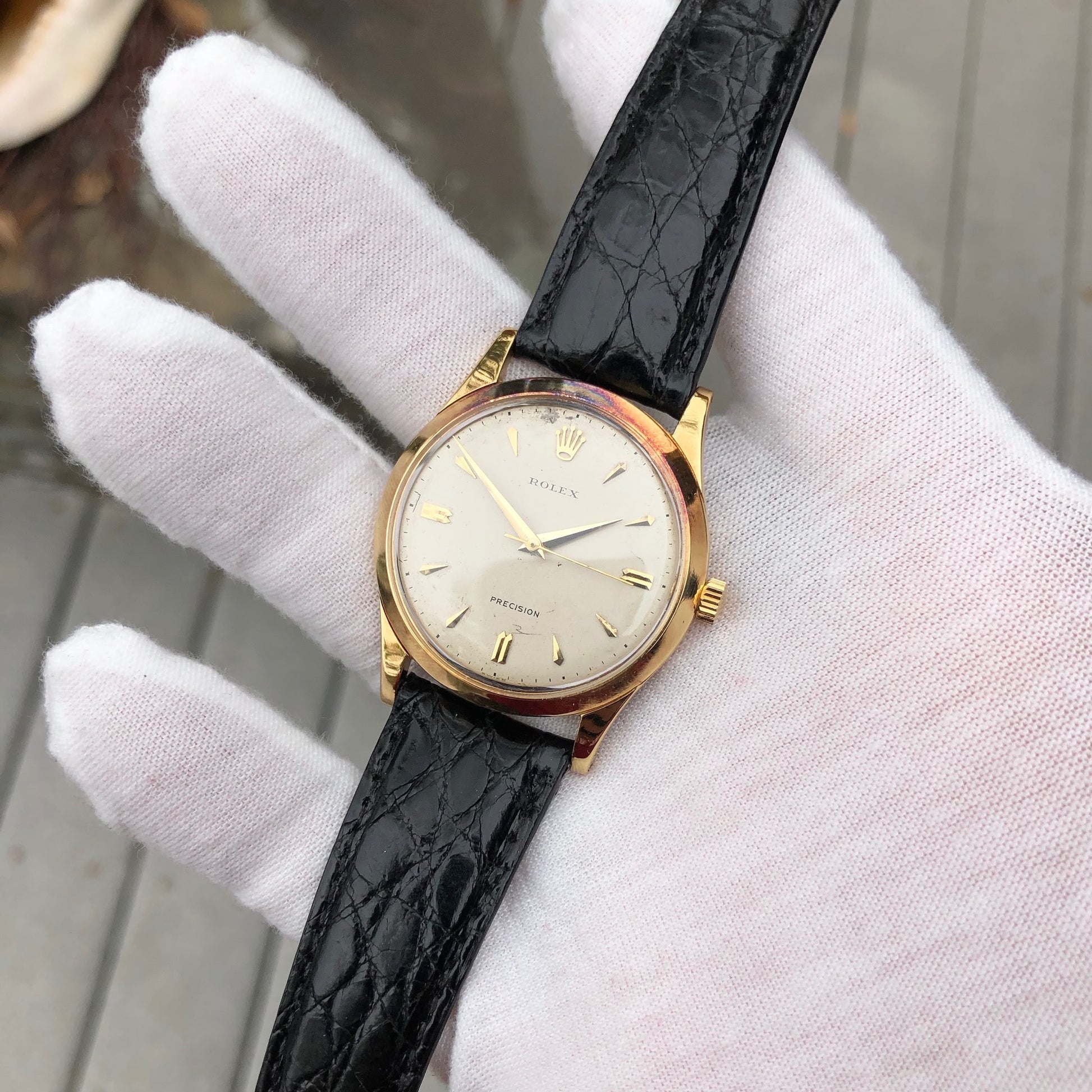 Vintage Rolex Precision 9006 18K Gold 34mm Manual Wind Caliber
