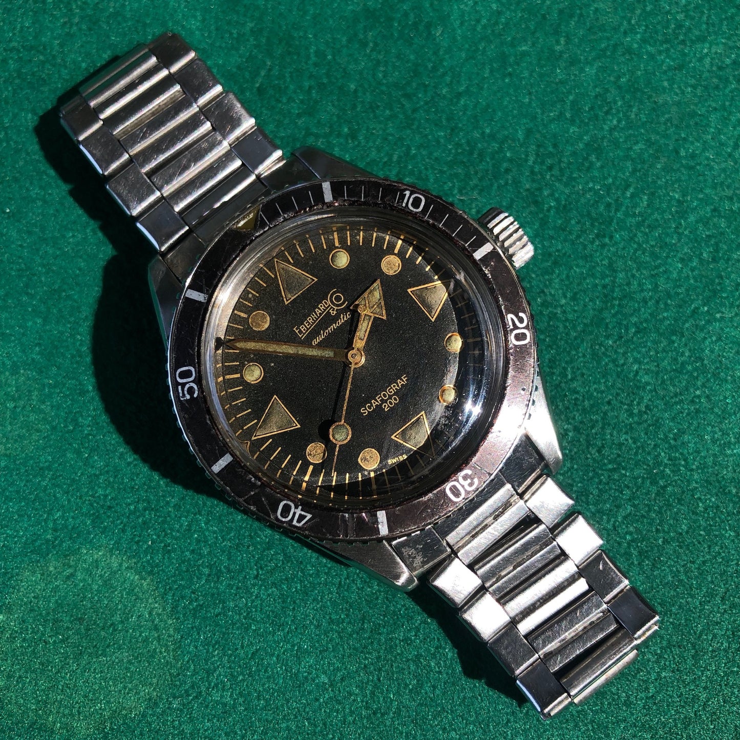 Vintage Eberhard & Co. Scafograf 200 Stainless Steel 11536 Automatic Divers Wristwatch - Hashtag Watch Company