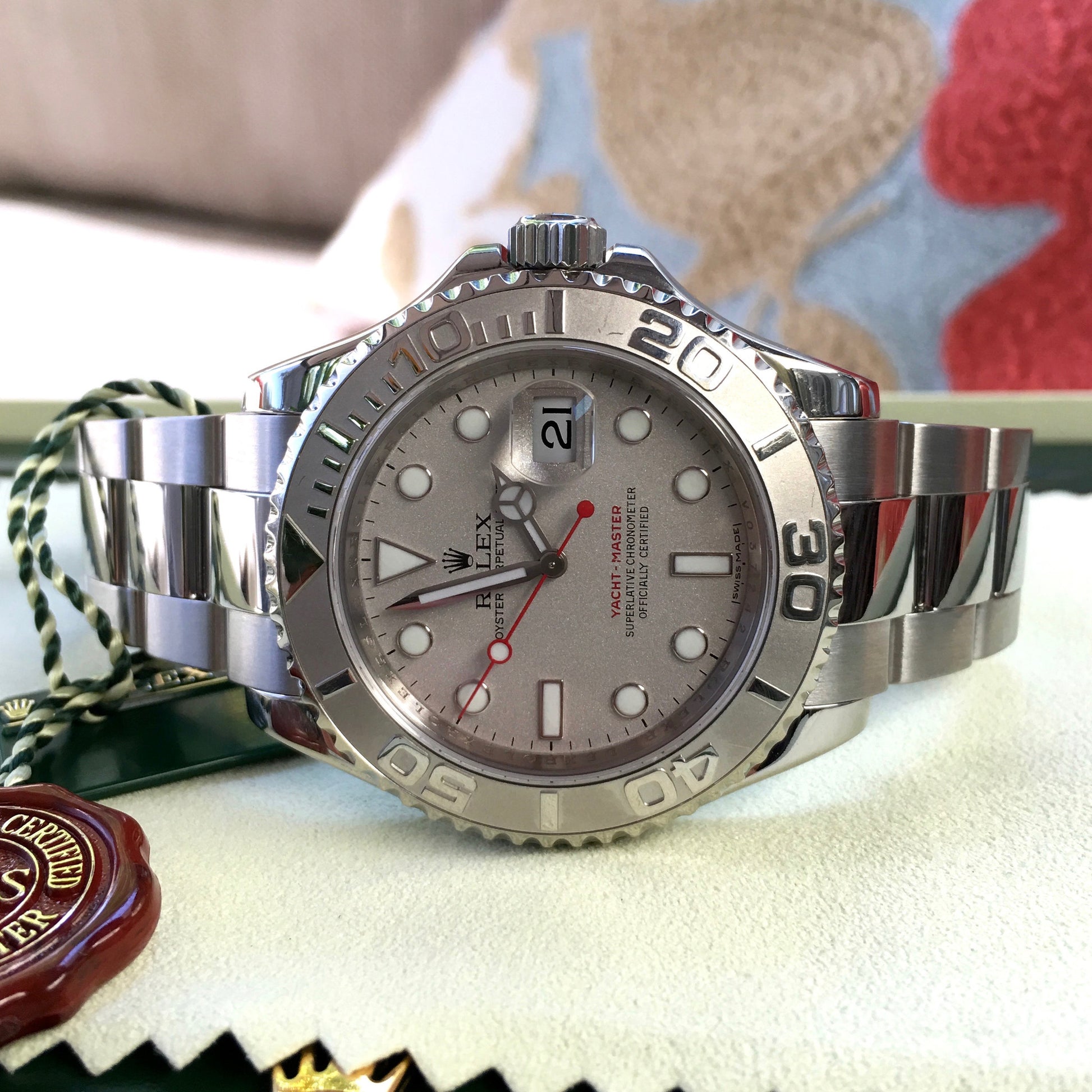 Rolex Yachtmaster 16622 Platinum 40mm Steel Oyster "V" Serial Mens Wristwatch - Hashtag Watch Company