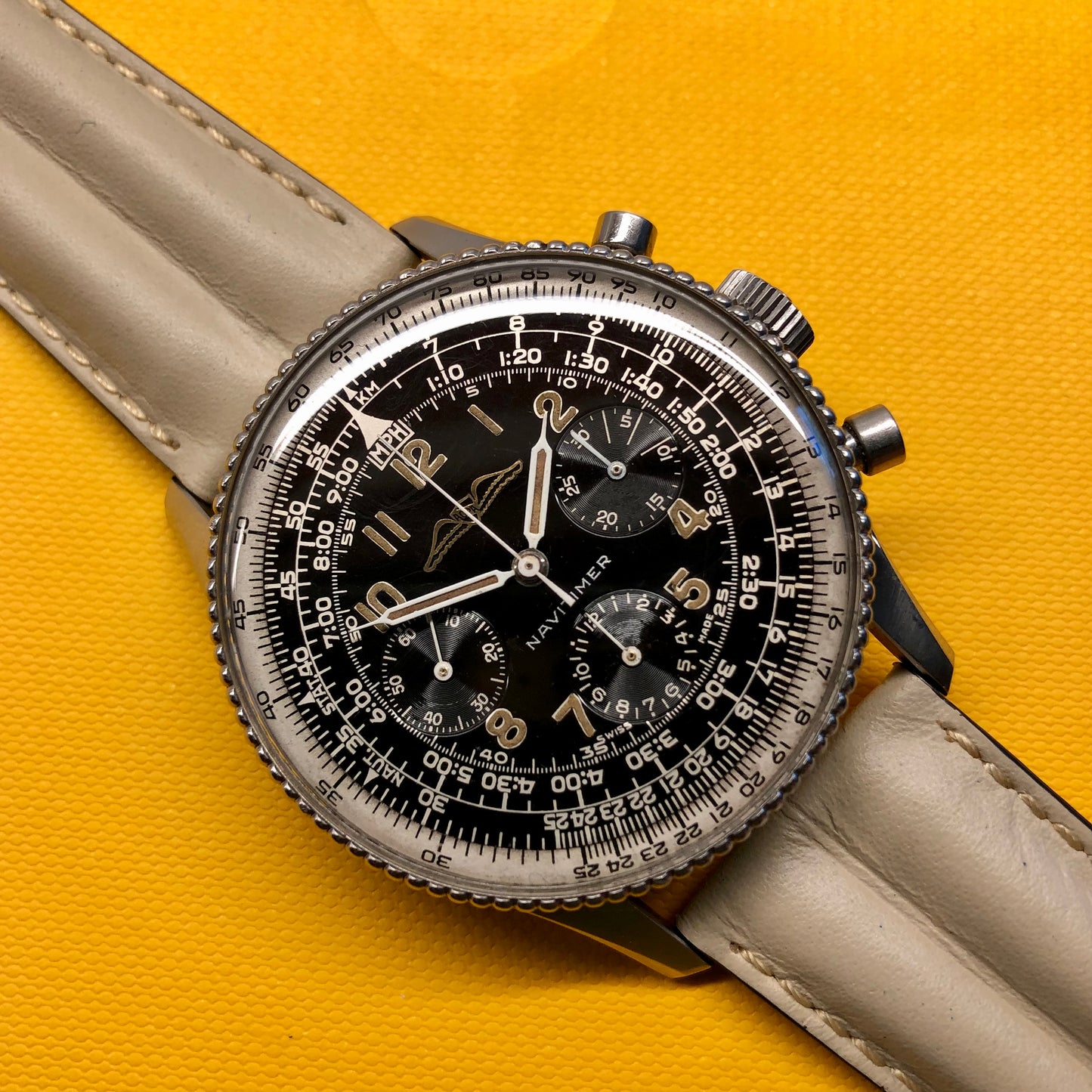 1961 Vintage Breitling Navitimer 806 Steel Venus 178 Chronograph AOPA Wristwatch - Hashtag Watch Co.