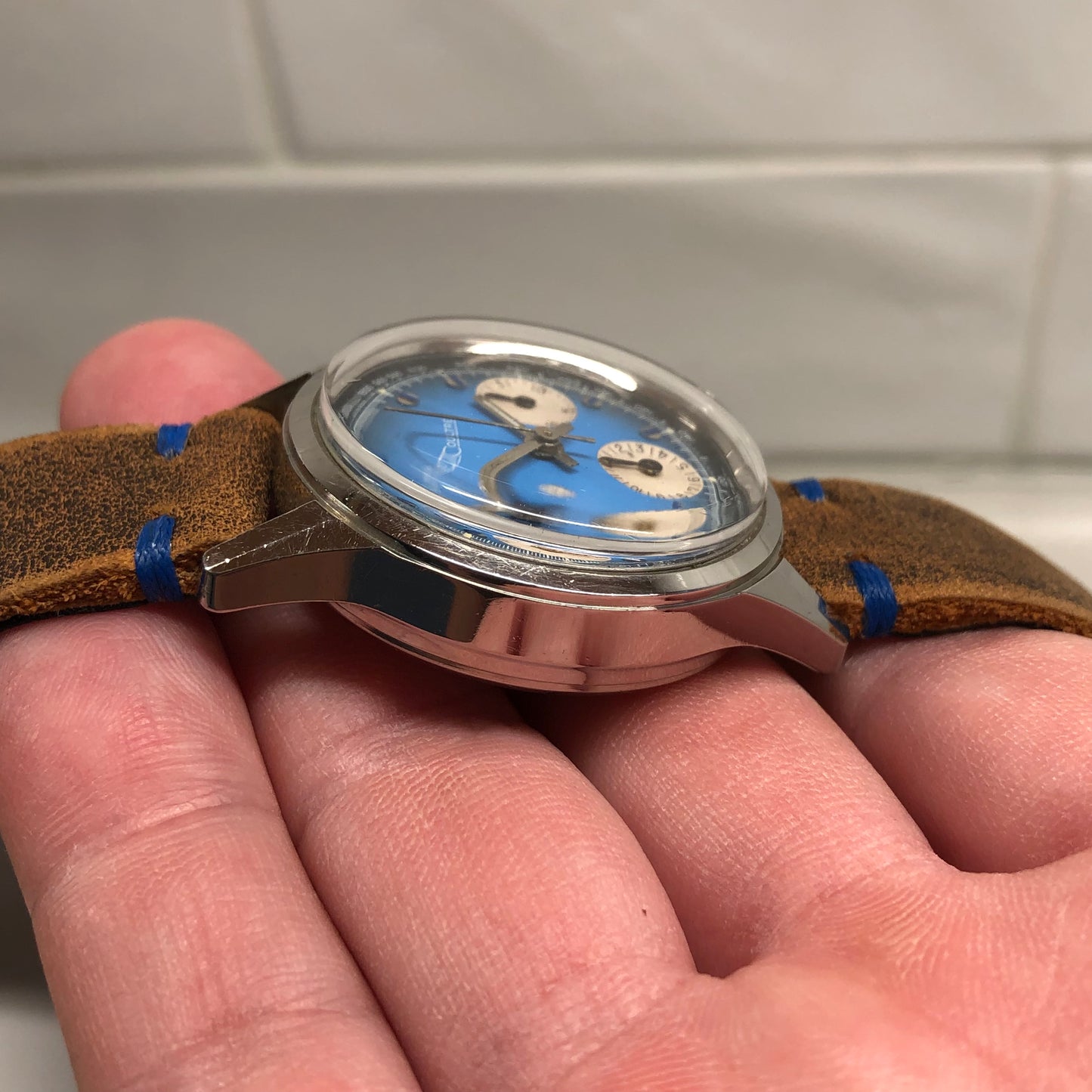 1960s Vintage LeCoultre E2644 Steel Chronograph Valjoux 72 Wristwatch - Hashtag Watch Company