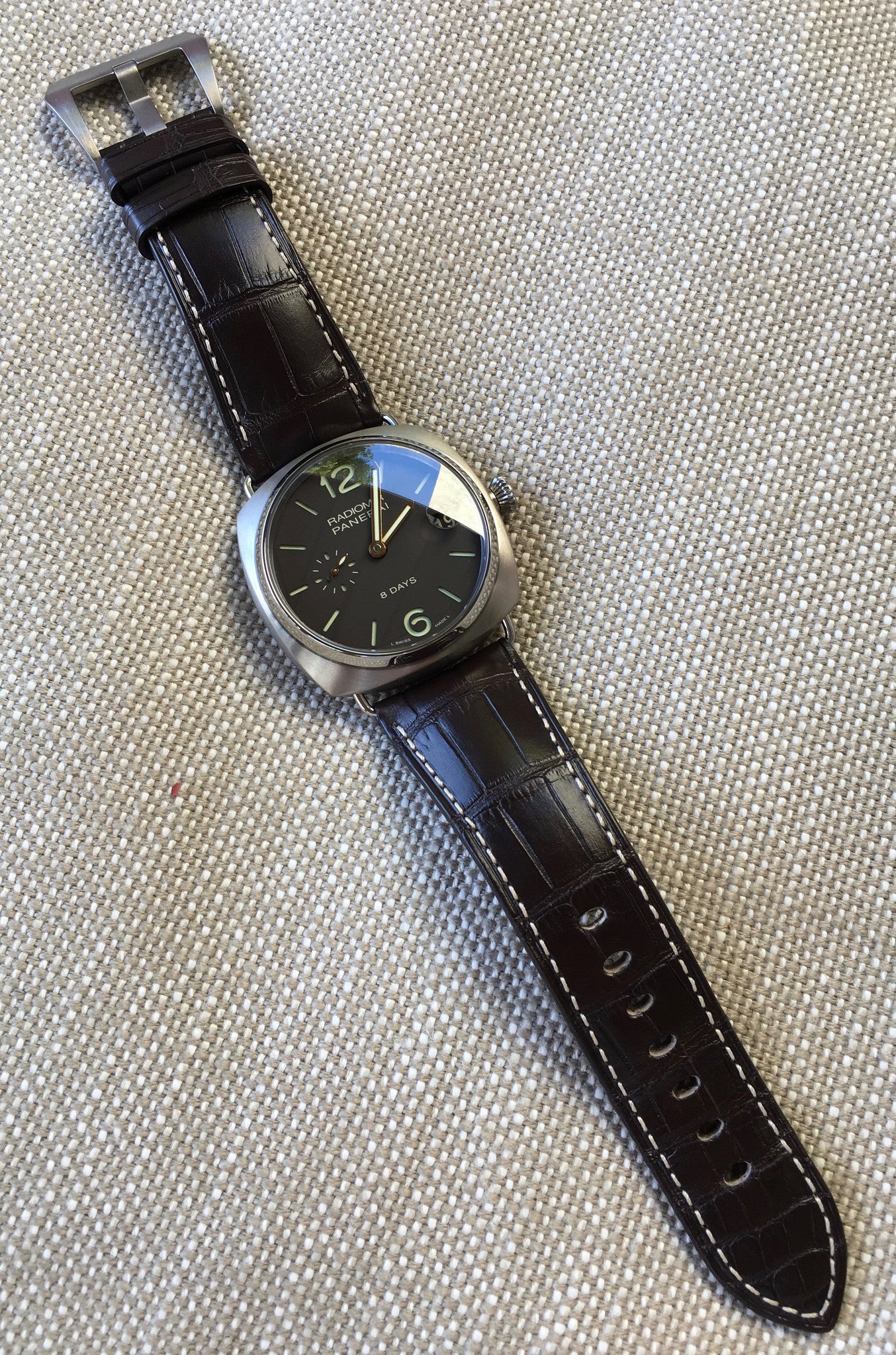 Panerai Radiomir PAM 346 Titanium 8 Days 45mm Brown Leather Wristwatch - Hashtag Watch Company