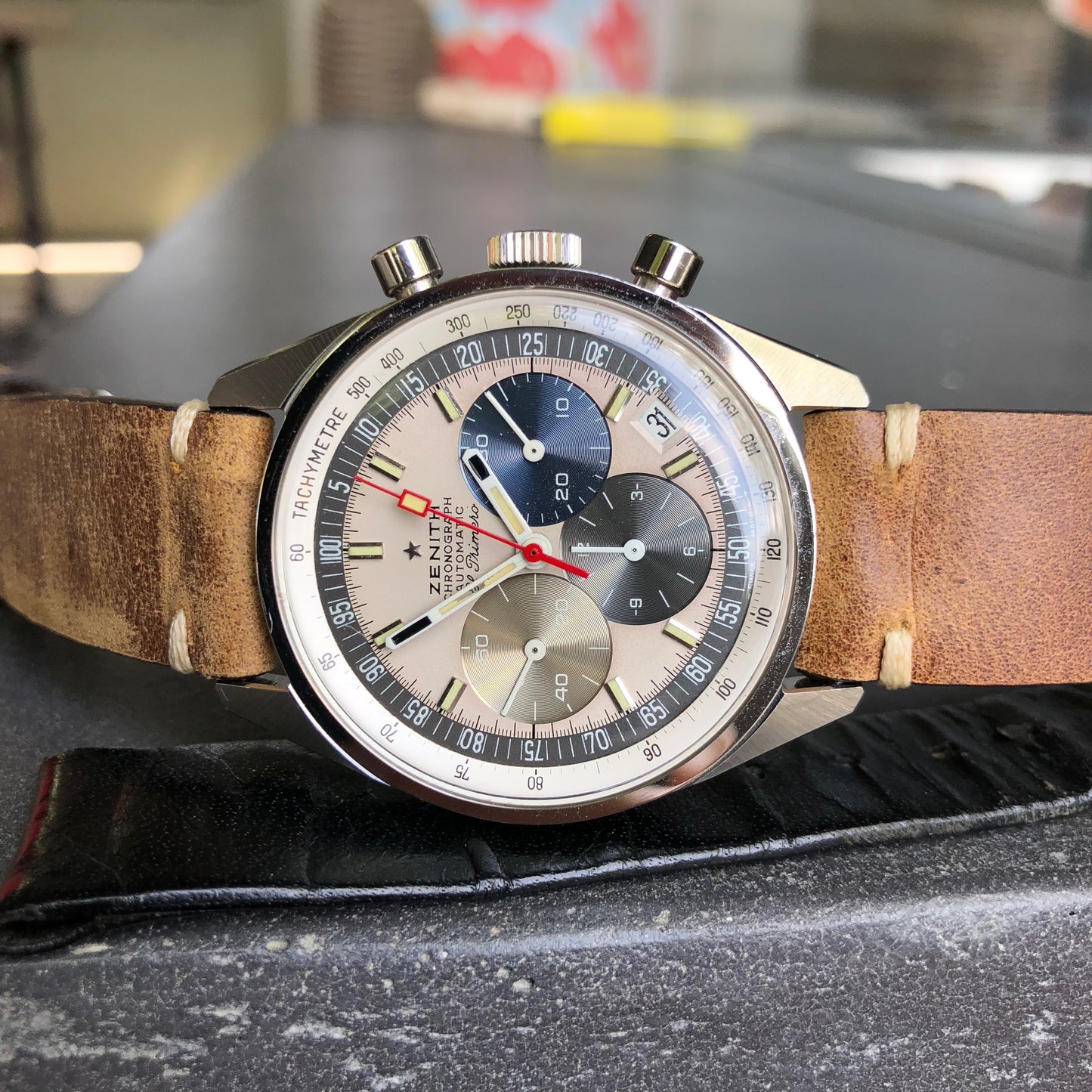 Vintage Zenith El Primero A386 Steel Chronograph Automatic Gay Freres Wristwatch - Hashtag Watch Company