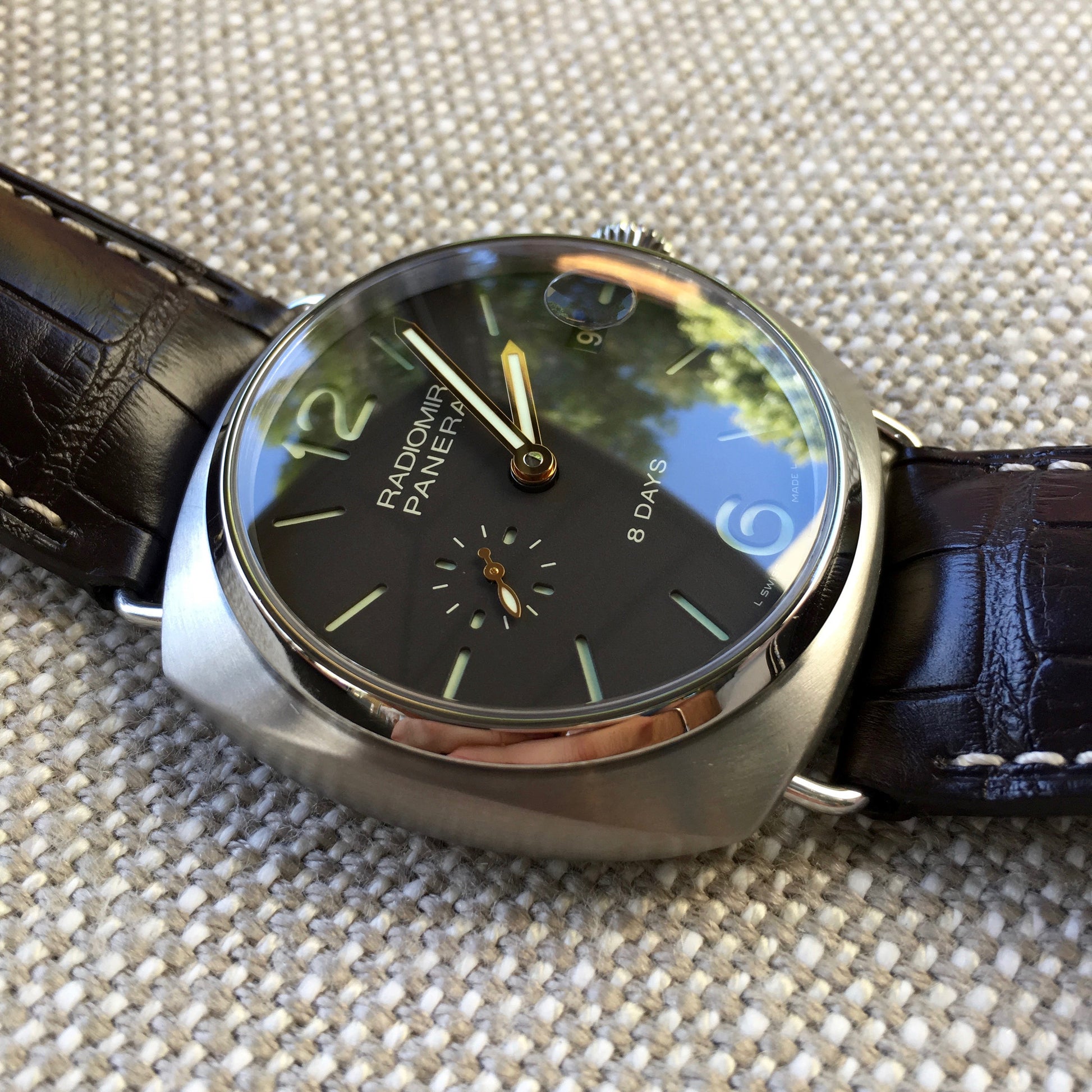 Panerai Radiomir PAM 346 Titanium 8 Days 45mm Brown Leather Wristwatch - Hashtag Watch Company