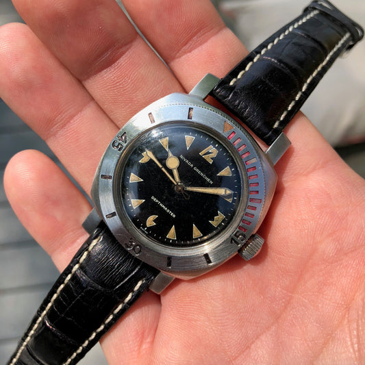 Vintage Nivada Grenchen PacMan Depthmaster 35232 Automatic 3000M Wristwatch - Hashtag Watch Company