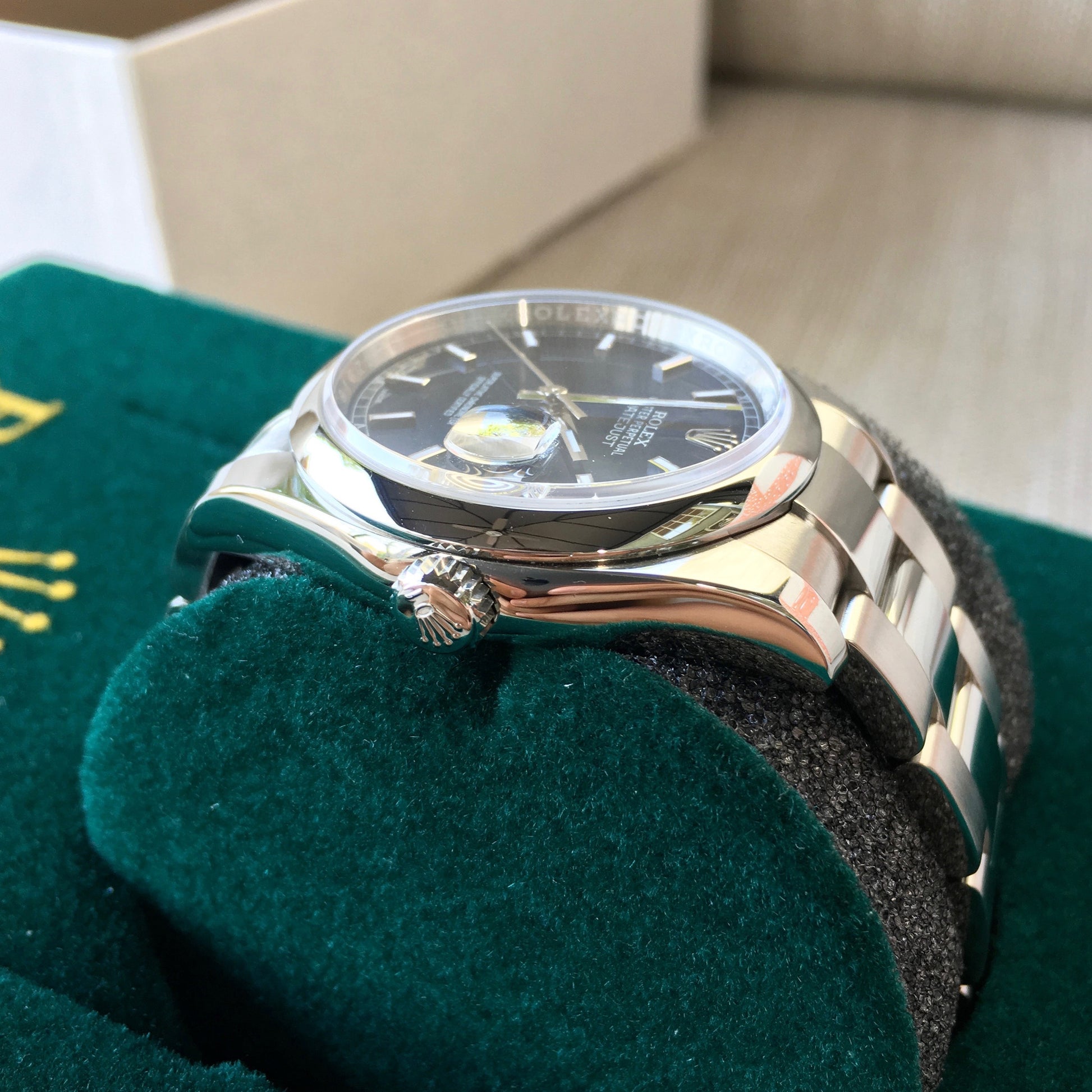 Rolex Datejust 116200 Blue Stick 36mm Oyster Stainless Steel Wristwatch - Hashtag Watch Company
