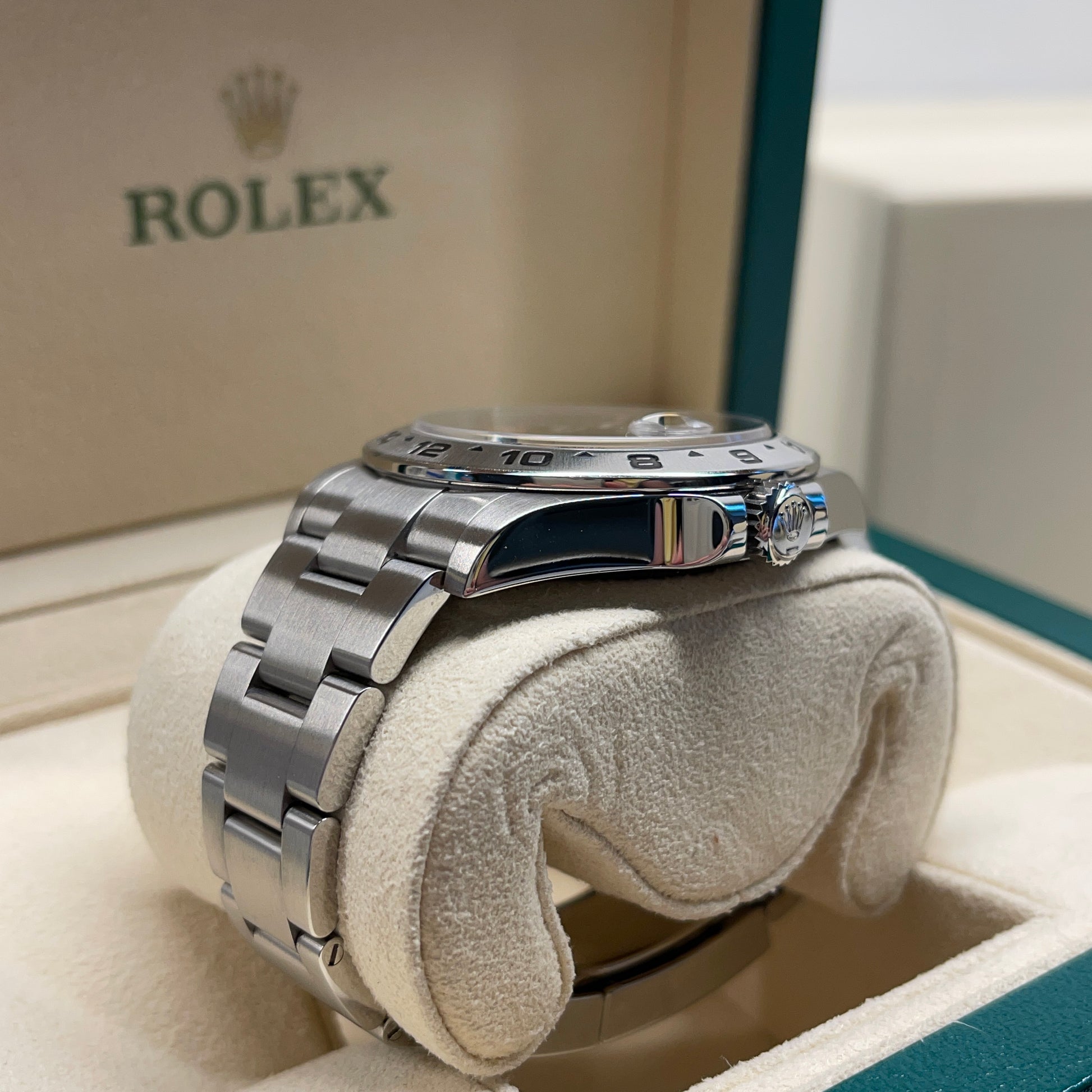 2014 Rolex Explorer II 216570 Stainless Steel GMT Oyster Black Wristwatch Box Papers - Hashtag Watch Company