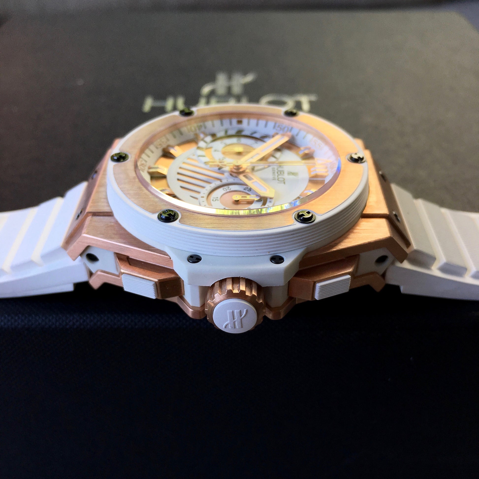 Hublot King Power Foudroyante 715.OE.2118.RW 18K Rose Gold Chronograph Watch - Hashtag Watch Company