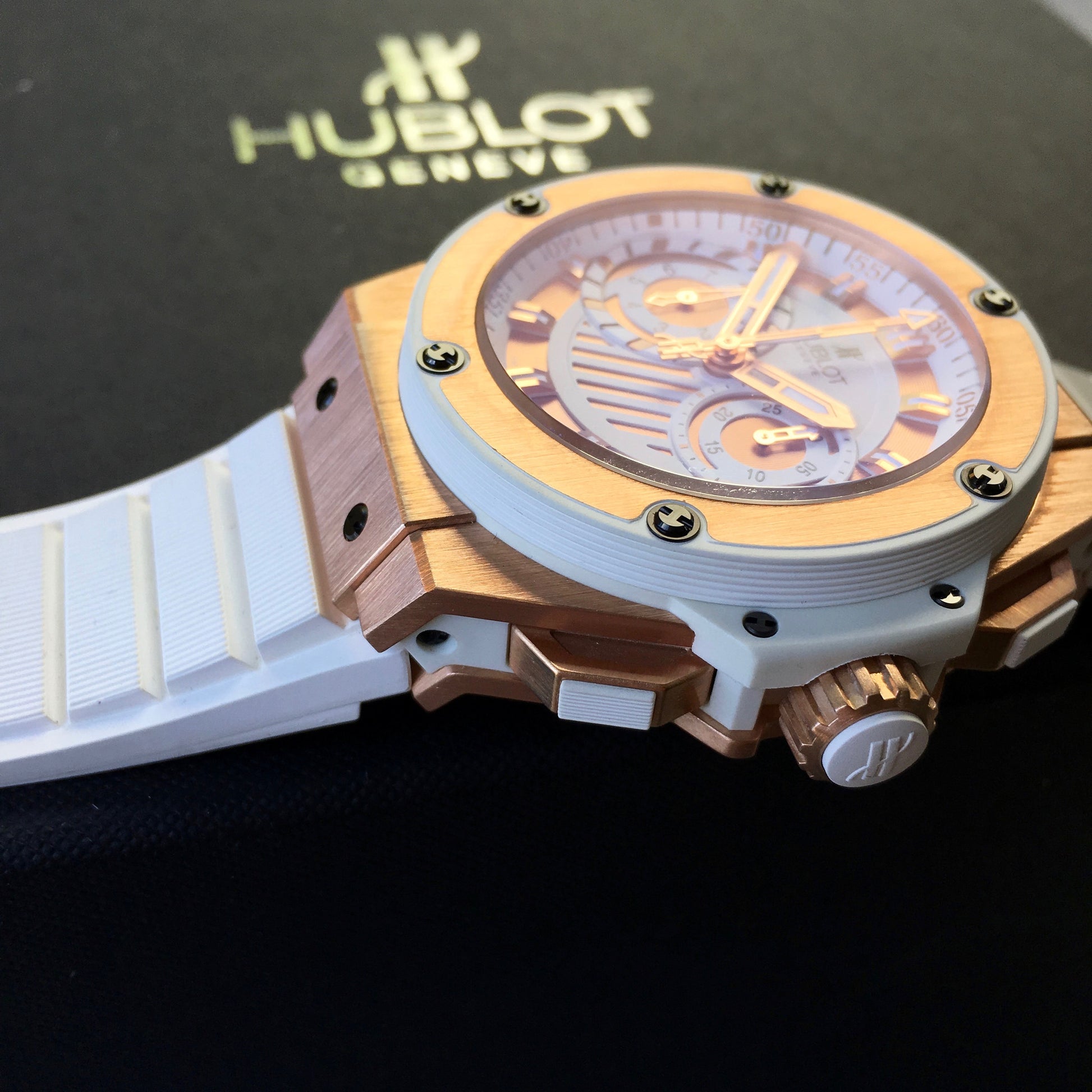 Hublot King Power Foudroyante 715.OE.2118.RW 18K Rose Gold Chronograph Watch - Hashtag Watch Company