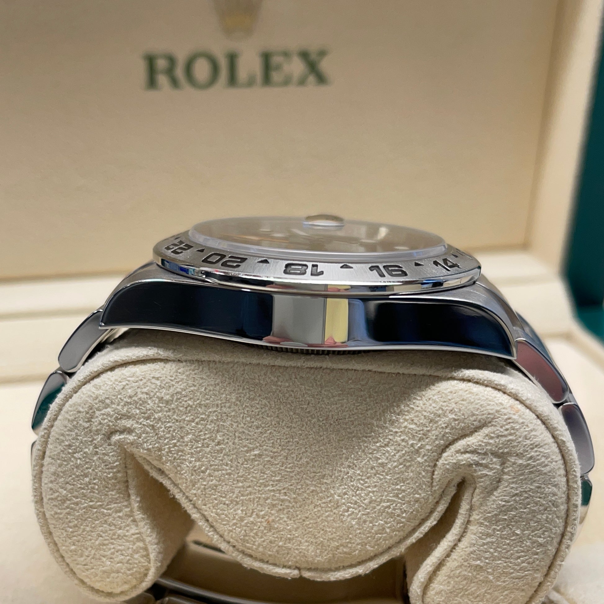 2014 Rolex Explorer II 216570 Stainless Steel GMT Oyster Black Wristwatch Box Papers - Hashtag Watch Company
