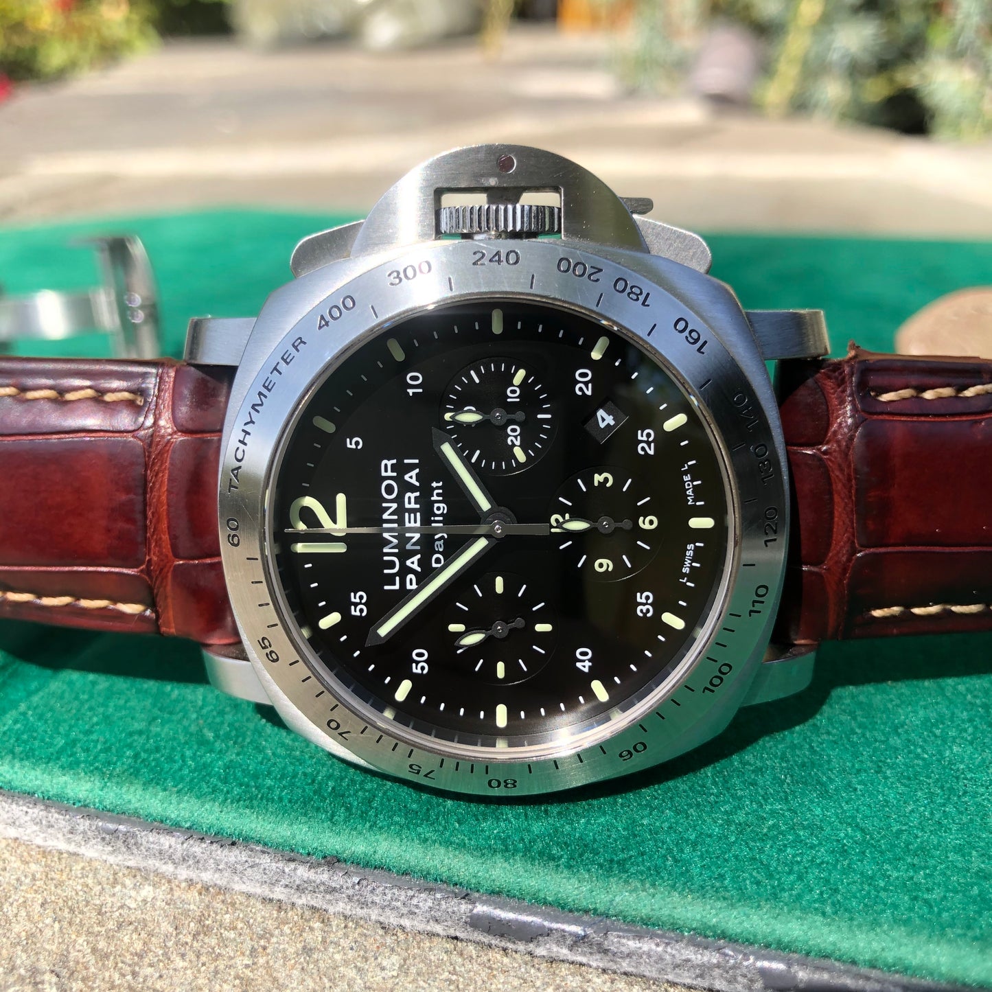 Panerai Luminor Daylight PAM 250 Chronograph Automatic Stainless Steel 44mm Wristwatch - Hashtag Watch Company