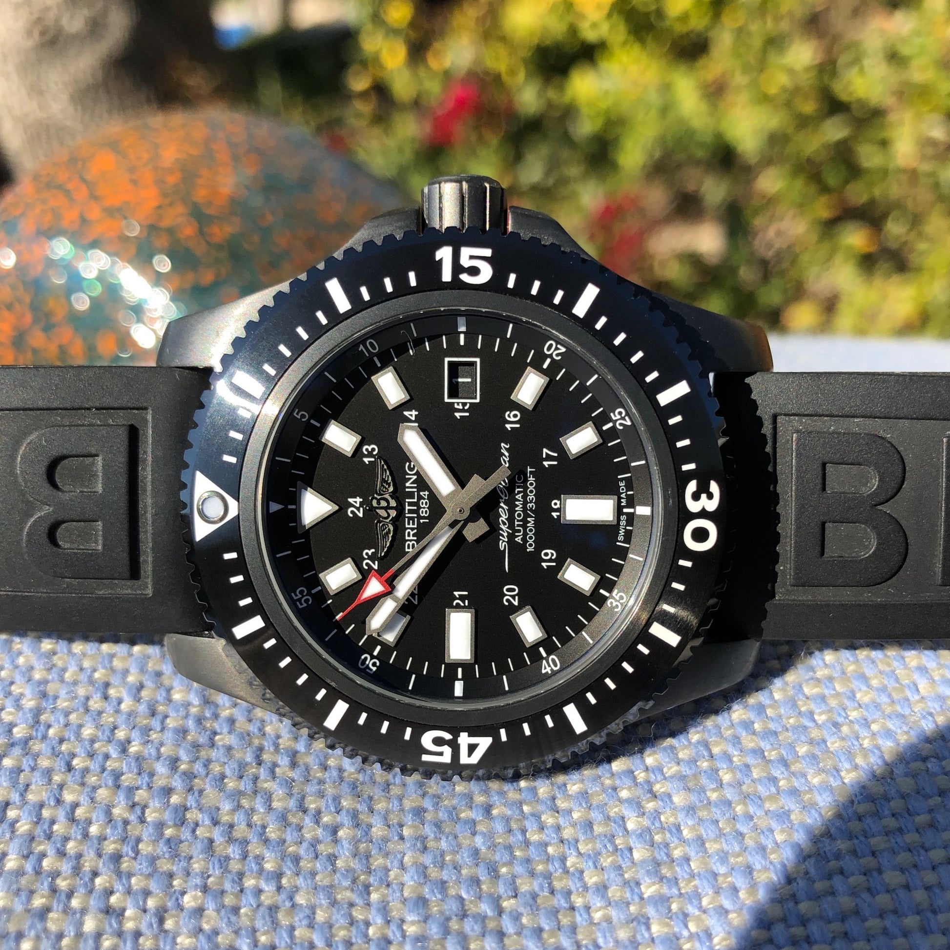 Breitling Superocean 44 Special M1739313 Black Steel Automatic Wristwatch Box Papers - Hashtag Watch Company