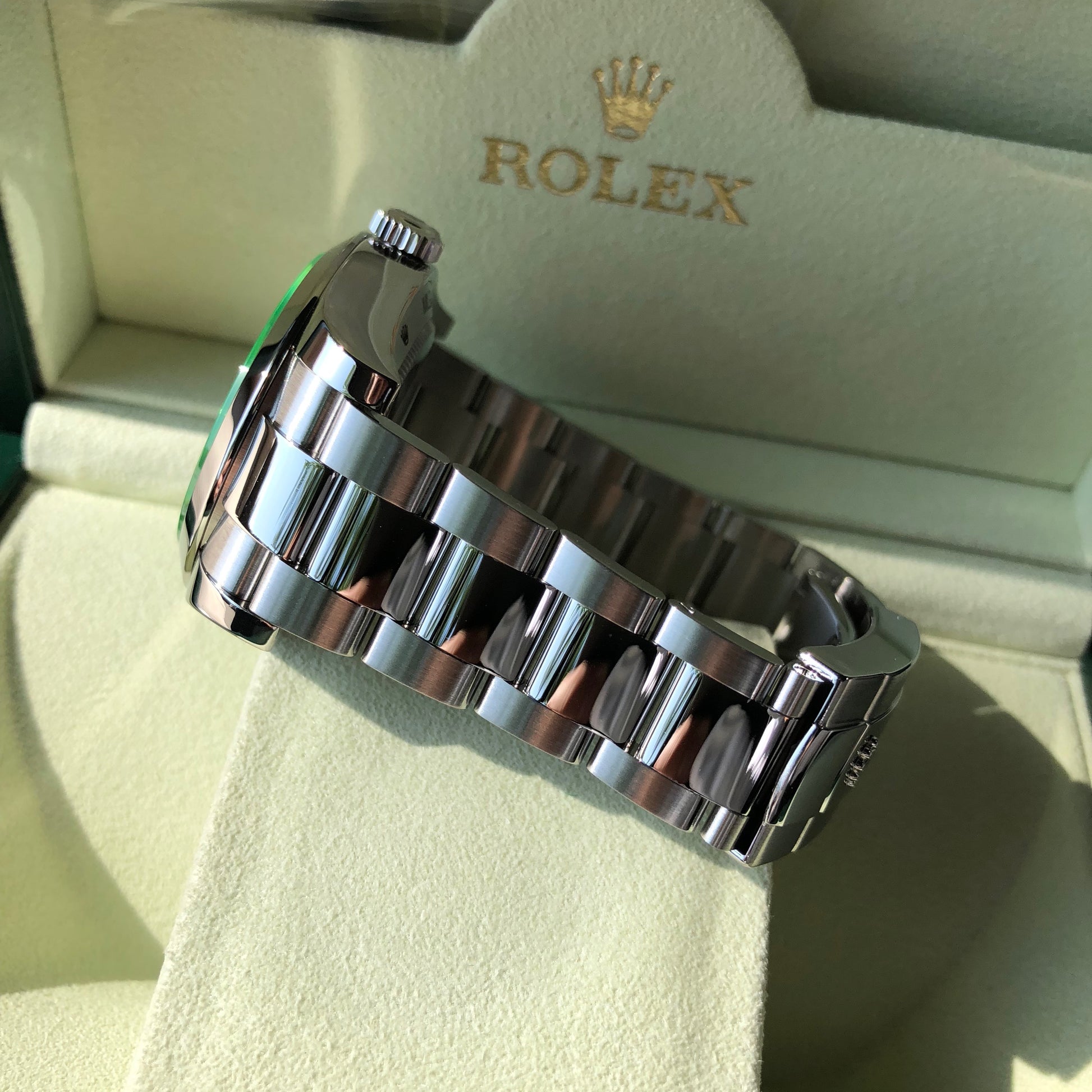 Rolex Milgauss Green 116400GV Green Steel Wristwatch Box & Papers Circa 2014 - Hashtag Watch Company