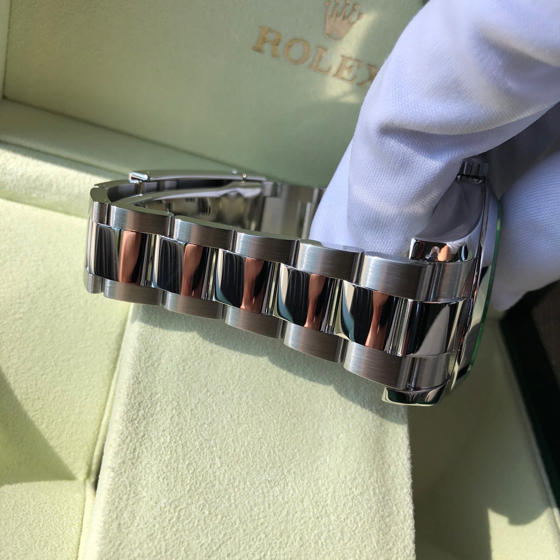 Rolex Milgauss Green 116400GV Green Steel Wristwatch Box & Papers Circa 2014 - Hashtag Watch Company