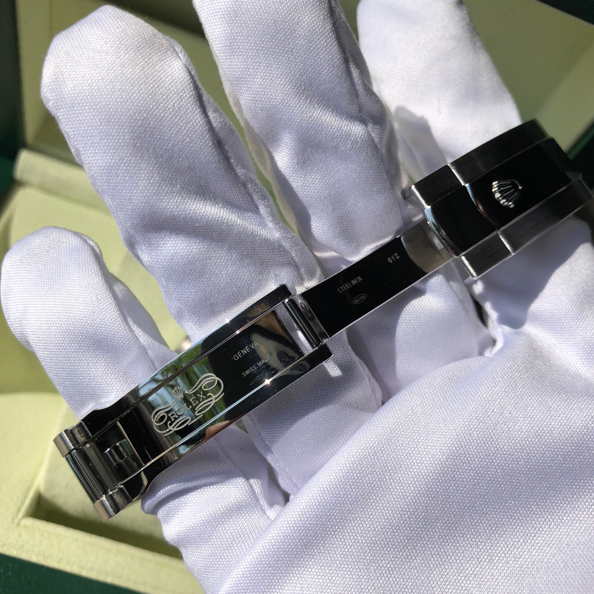 Rolex Milgauss Green 116400GV Green Steel Wristwatch Box & Papers Circa 2014 - Hashtag Watch Company