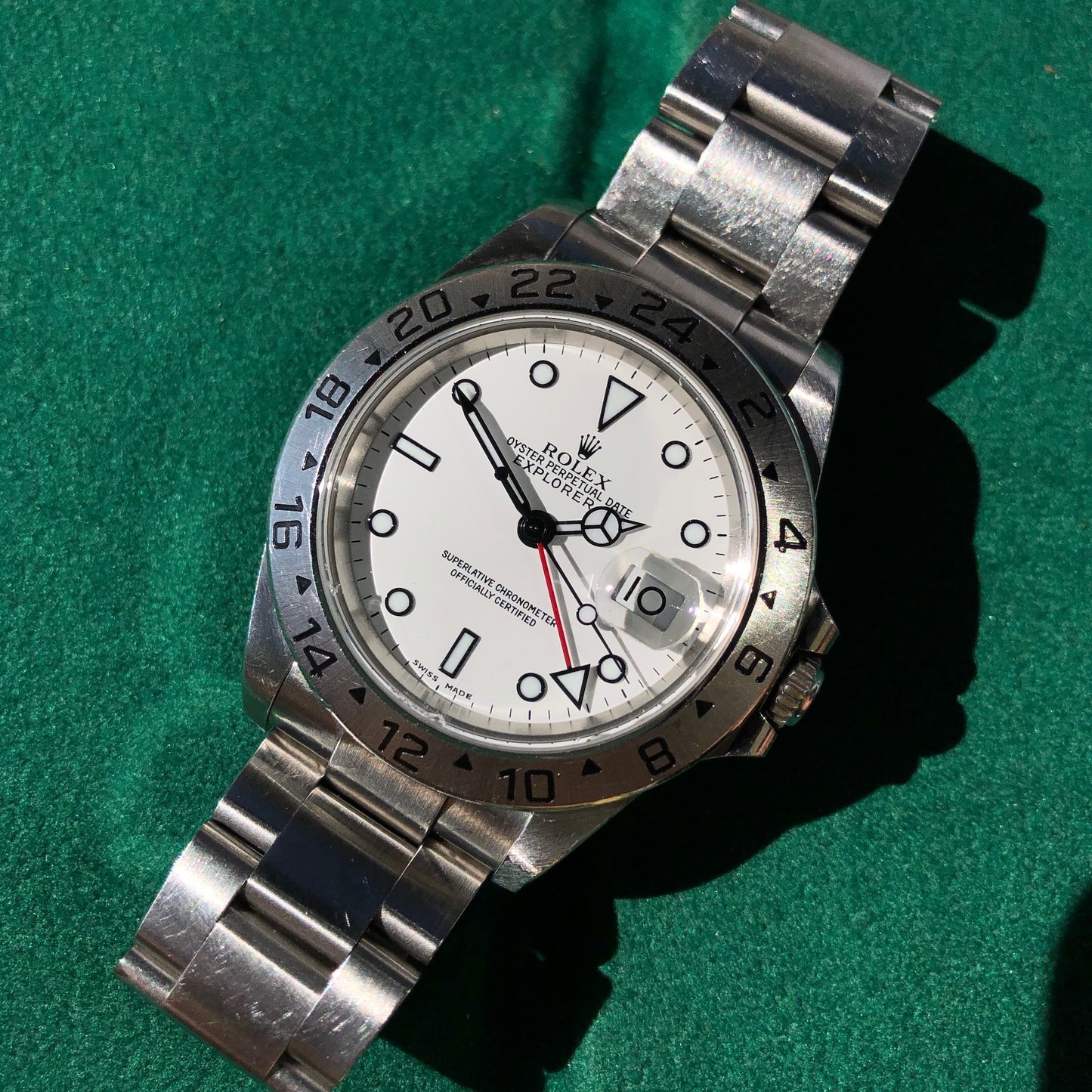 Rolex Explorer II 16570 White Stainless Steel GMT Oyster Wristwatch Box Papers Circa 2000 - Hashtag Watch Company