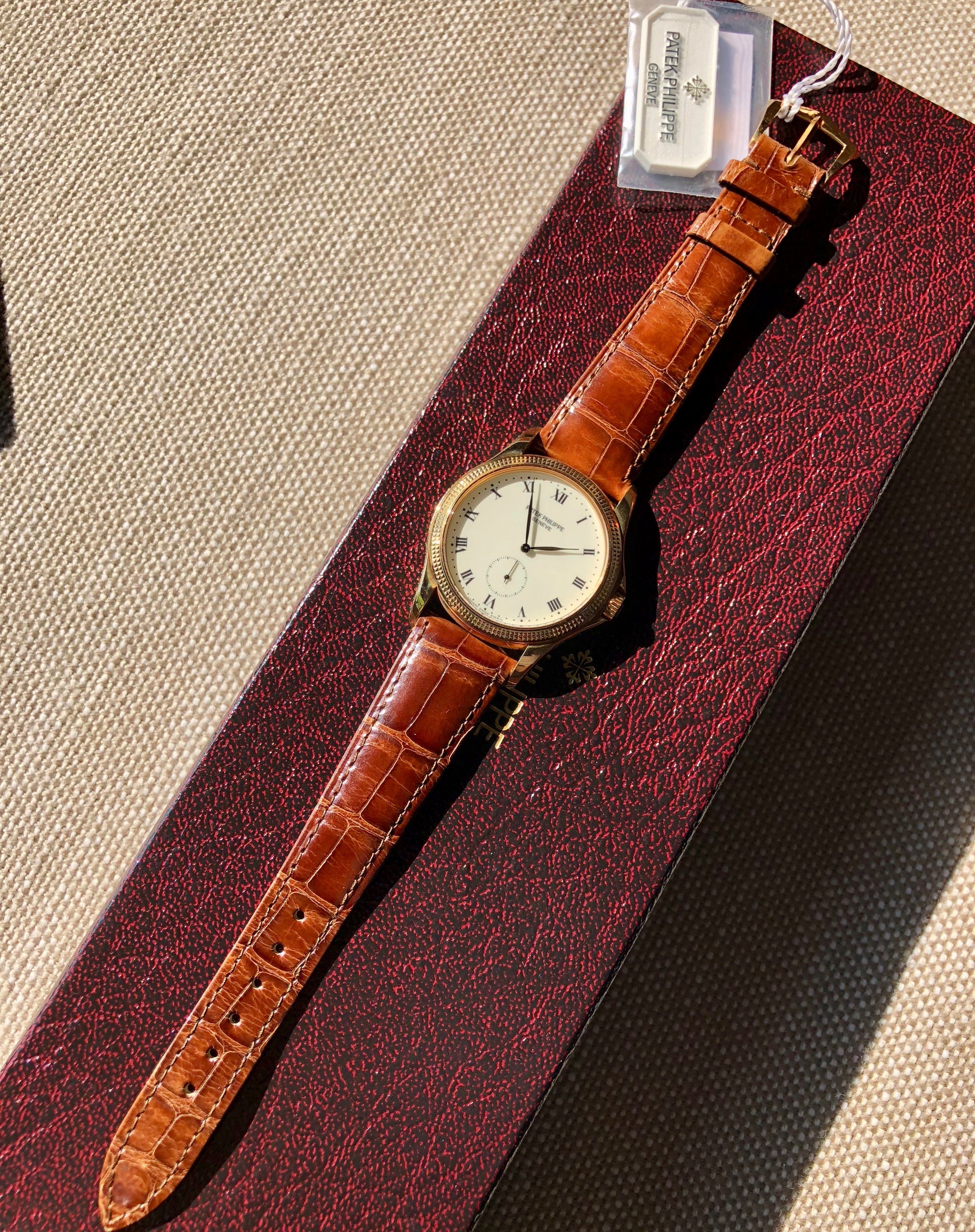 Patek Philippe Calatrava 5115J 18K Yellow Gold 35mm Enamel Wristwatch Box & Papers - Hashtag Watch Company
