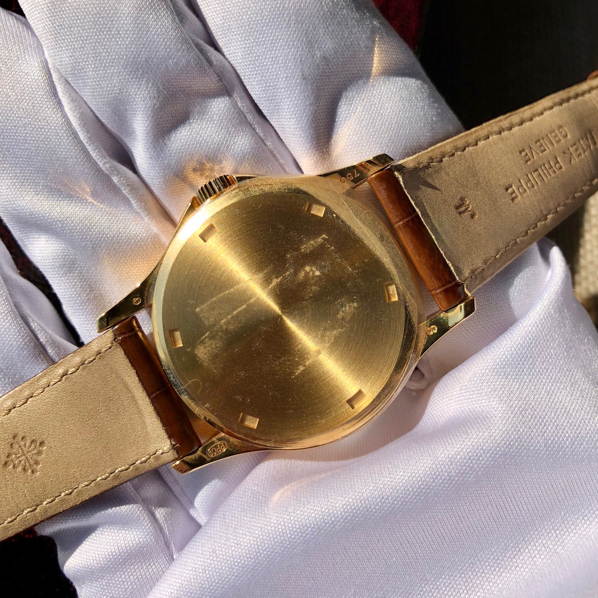 Patek Philippe Calatrava 5115J 18K Yellow Gold 35mm Enamel Wristwatch Box & Papers - Hashtag Watch Company