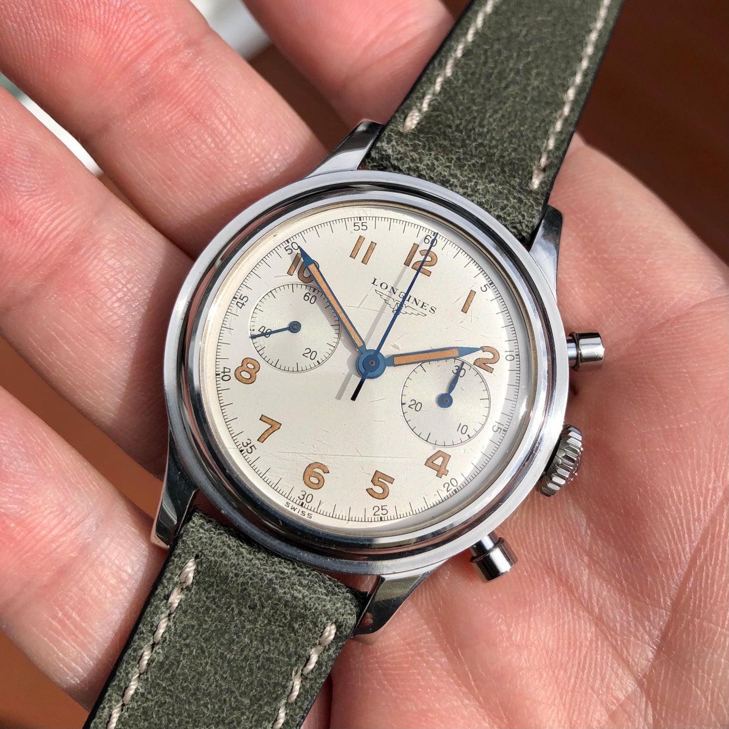 1960 Longines 6474 Stainless Steel 30CH Chronograph Telephone Dial Vintage Wristwatch with Extract - Hashtag Watch Company