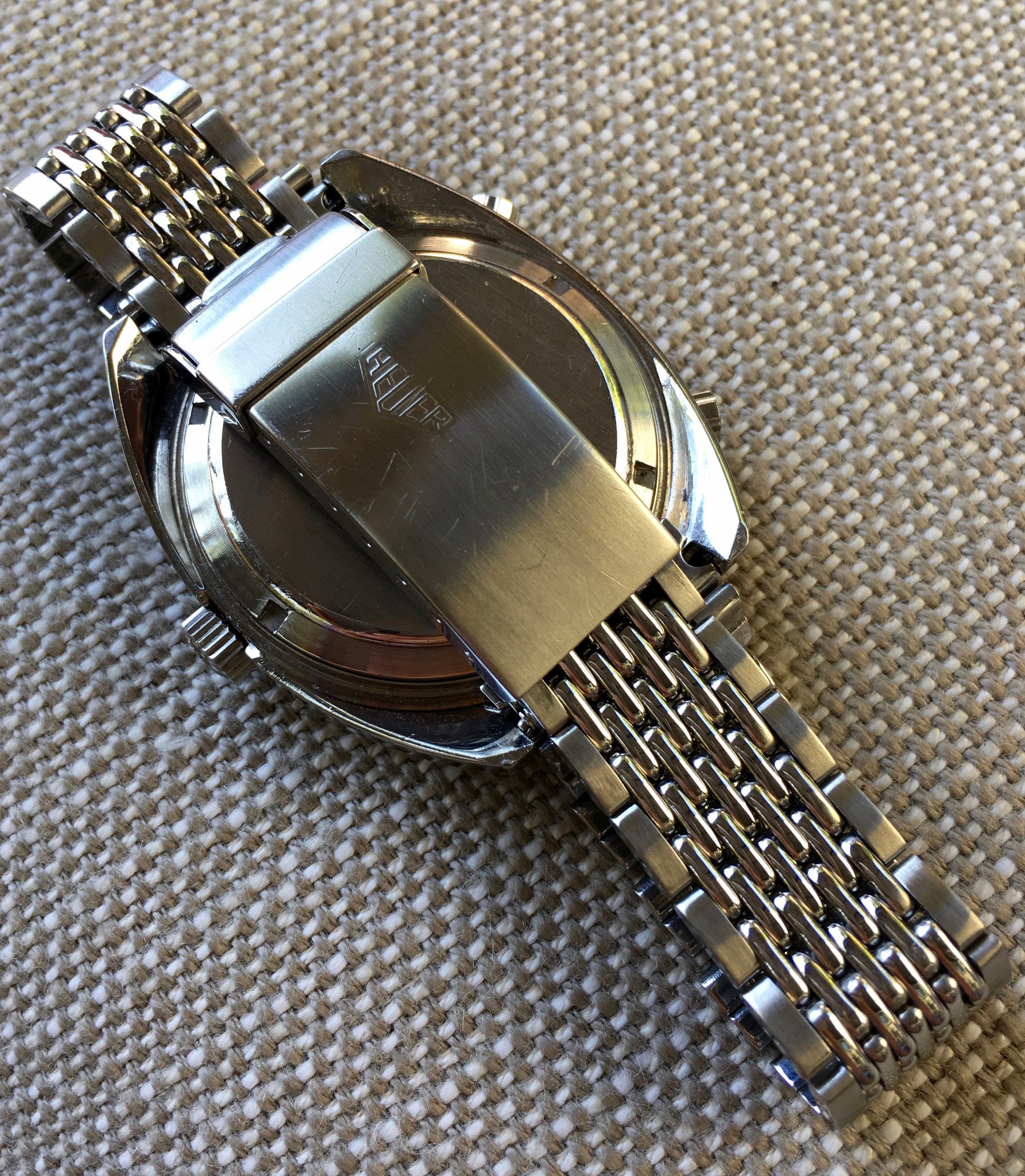 Vintage Heuer Autavia 1163 Jo Siffert Decimal Bezel Steel Chronograph Mk. 6 Cal. 11 Watch - Hashtag Watch Company