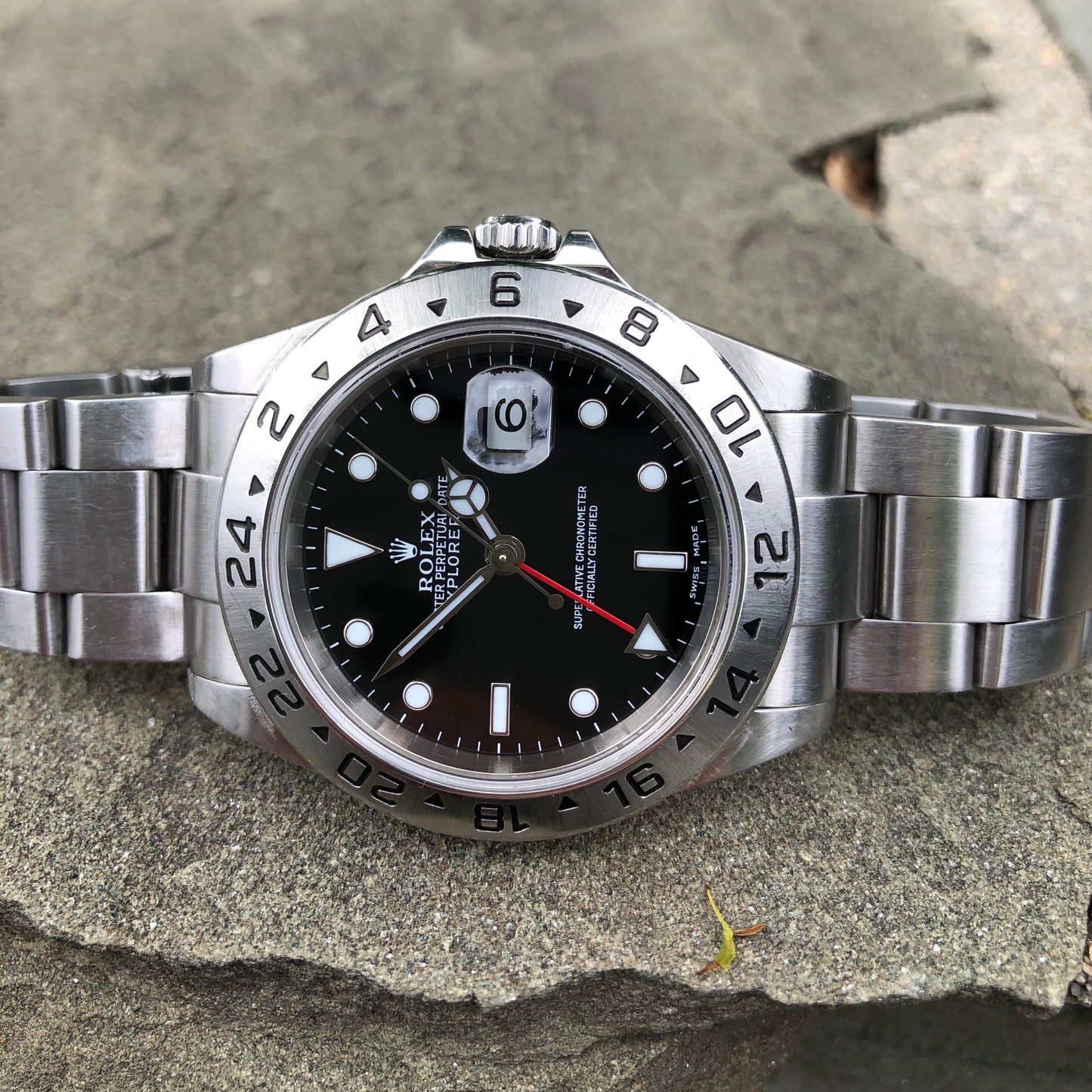 Rolex Explorer II 16570 Black Stainless Steel GMT Oyster Wristwatch Circa 2003 - Hashtag Watch Company