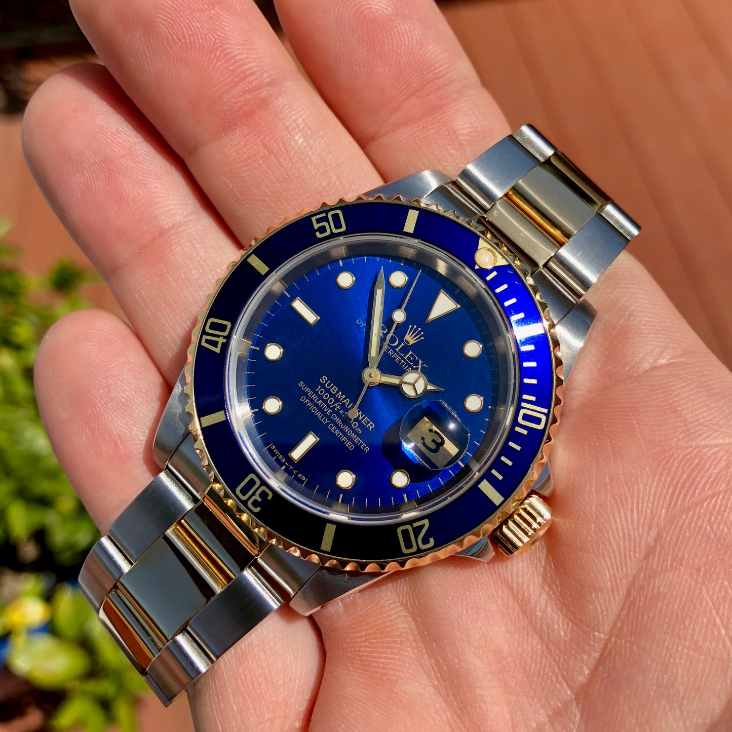 Rolex Submariner 16613 Two Tone Blue Steel 18K Gold Wristwatch Circa 1993 Box & Papers - Hashtag Watch Company