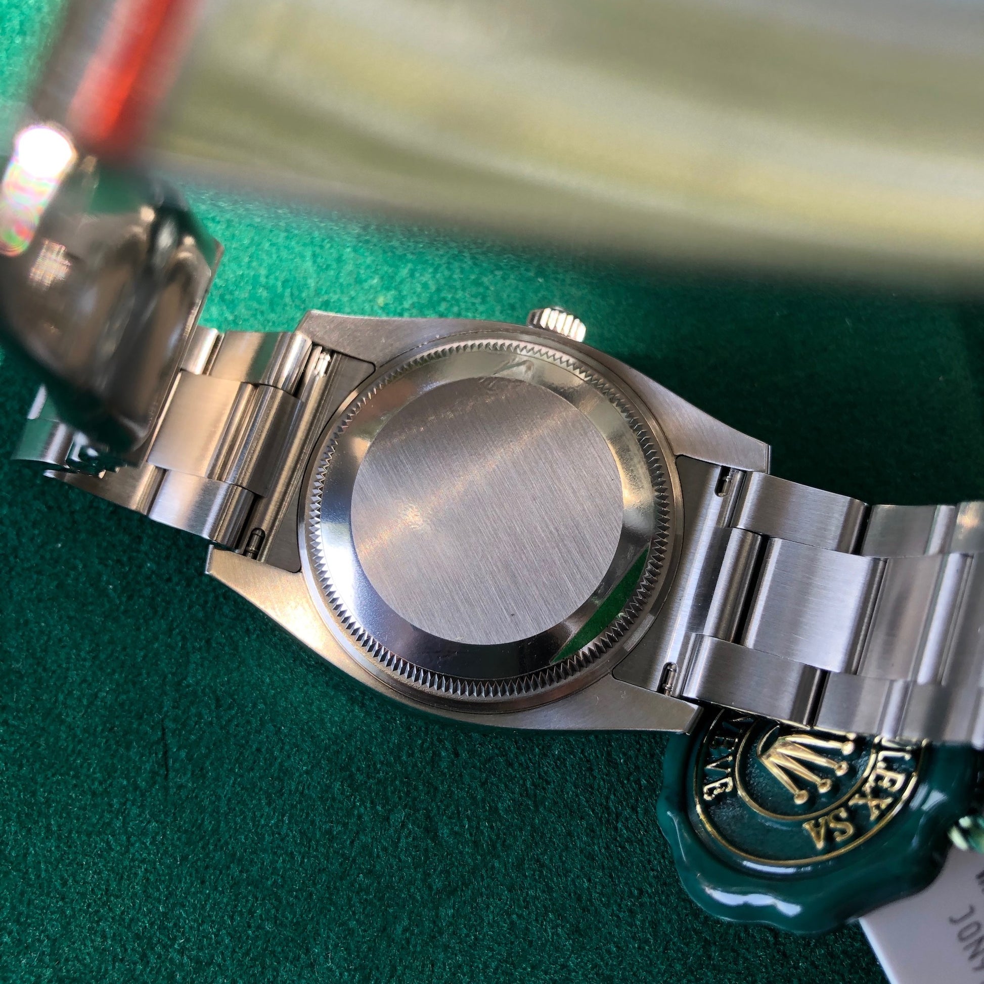 Rolex Oyster Perpetual 114200 White Stainless Steel Automatic Wristwatch Box Papers Circa 2019 - Hashtag Watch Company