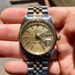 Vintage Rolex Datejust 16013 Champagne Tapestry Cal. 3035 Oyster Perpetual Two Tone Steel Gold Wristwatch Box & Papers Circa 1985 - Hashtag Watch Company