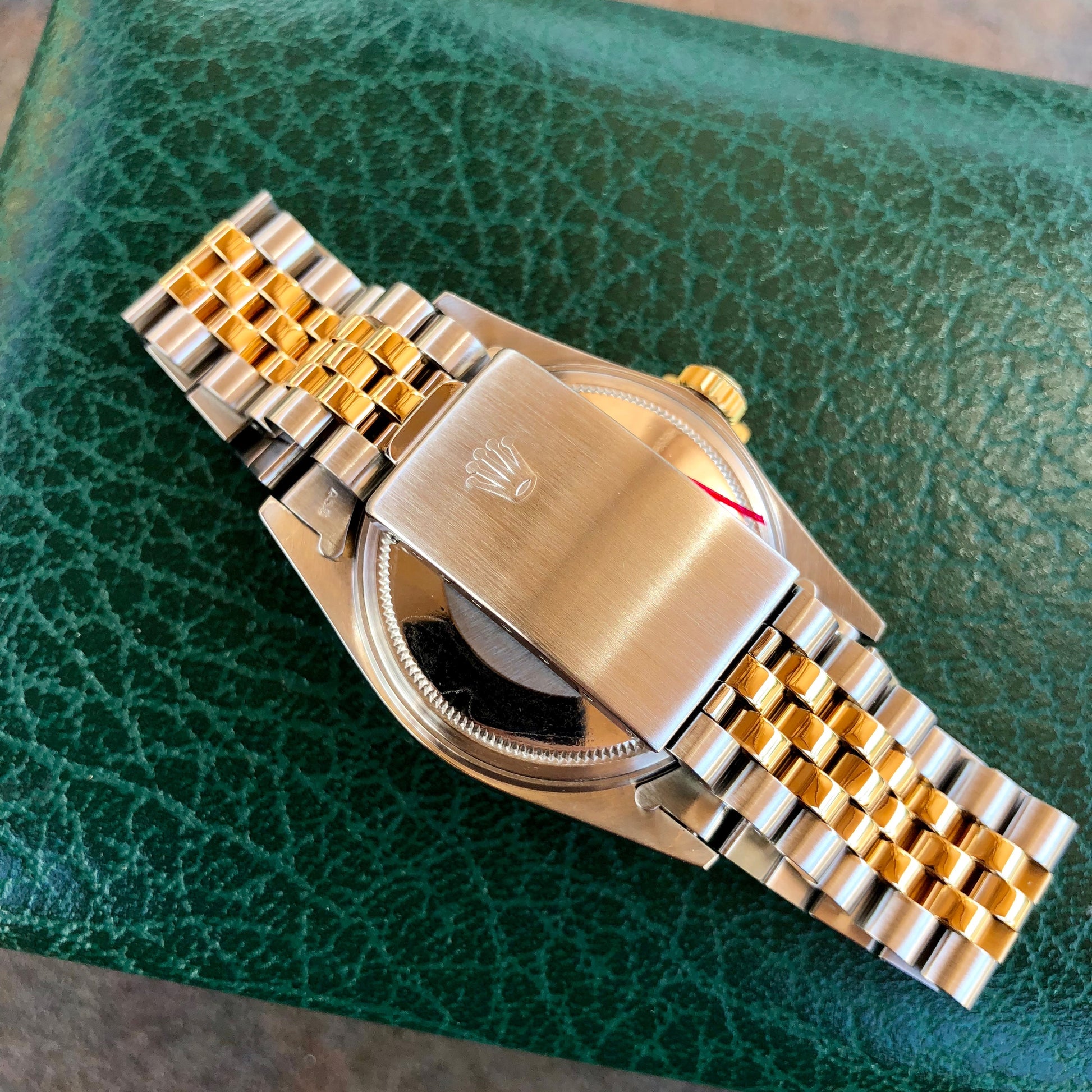 Vintage Rolex Datejust 16013 Champagne Tapestry Cal. 3035 Oyster Perpetual Two Tone Steel Gold Wristwatch Box & Papers Circa 1985 - Hashtag Watch Company