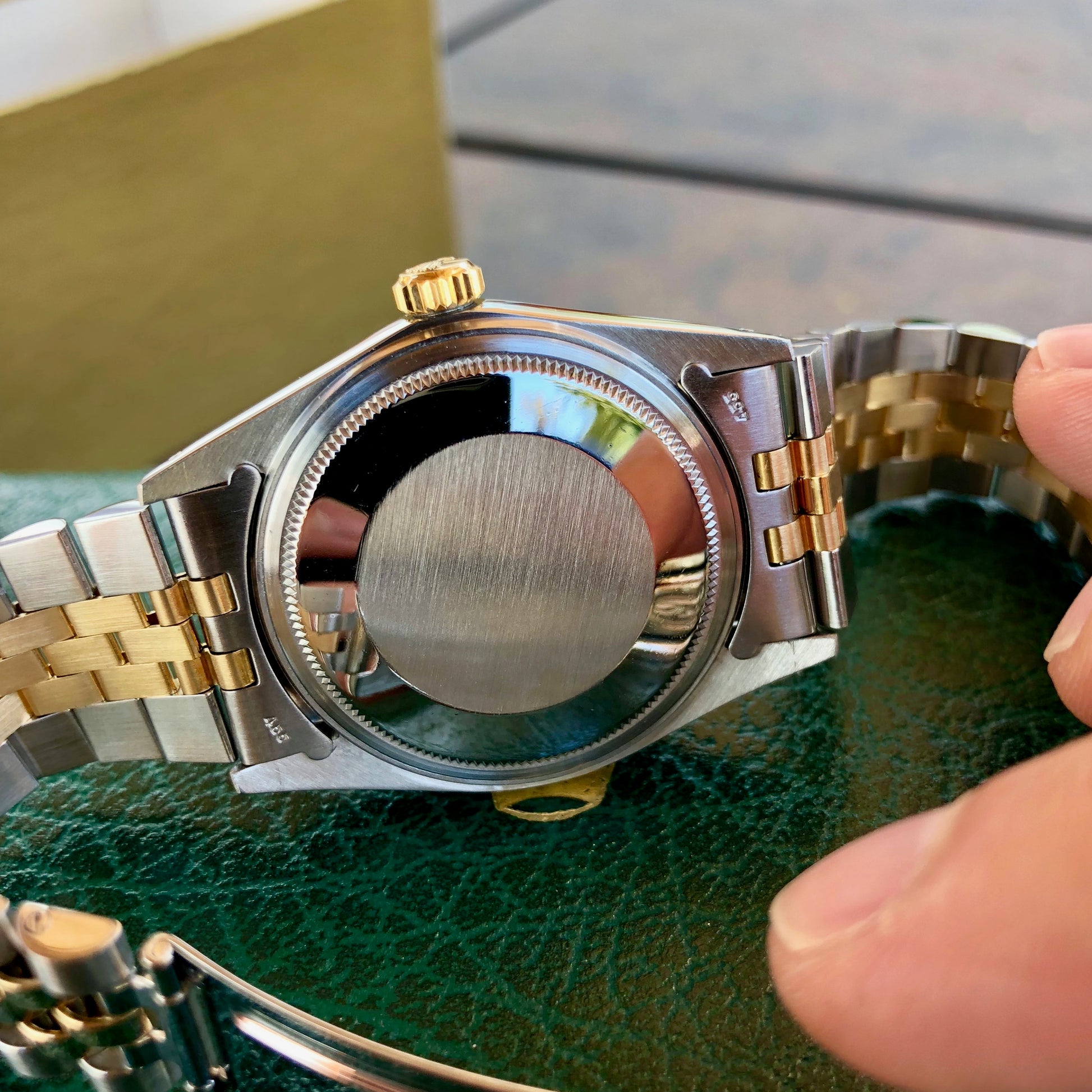 Vintage Rolex Datejust 16013 Champagne Tapestry Cal. 3035 Oyster Perpetual Two Tone Steel Gold Wristwatch Box & Papers Circa 1985 - Hashtag Watch Company