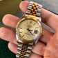 Vintage Rolex Datejust 16013 Champagne Tapestry Cal. 3035 Oyster Perpetual Two Tone Steel Gold Wristwatch Box & Papers Circa 1985 - Hashtag Watch Company