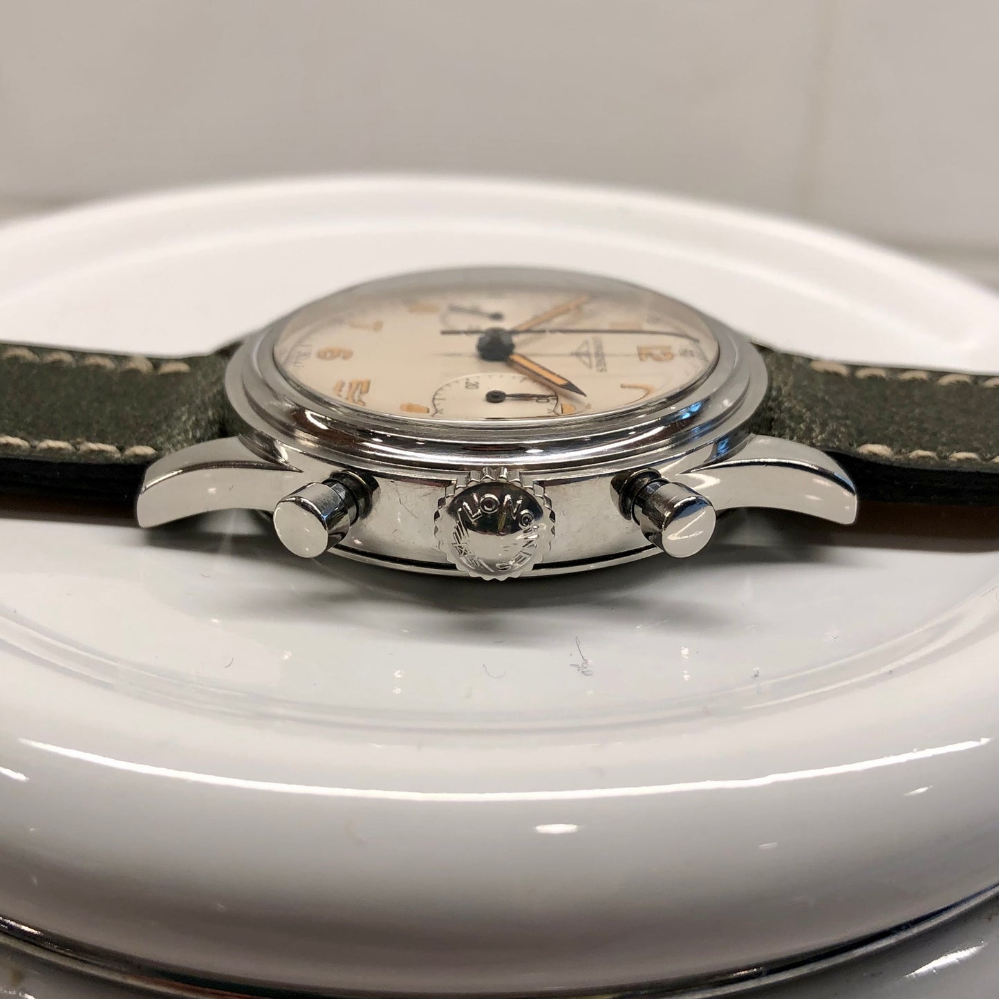1960 Longines 6474 Stainless Steel 30CH Chronograph Telephone Dial Vintage Wristwatch with Extract - Hashtag Watch Company