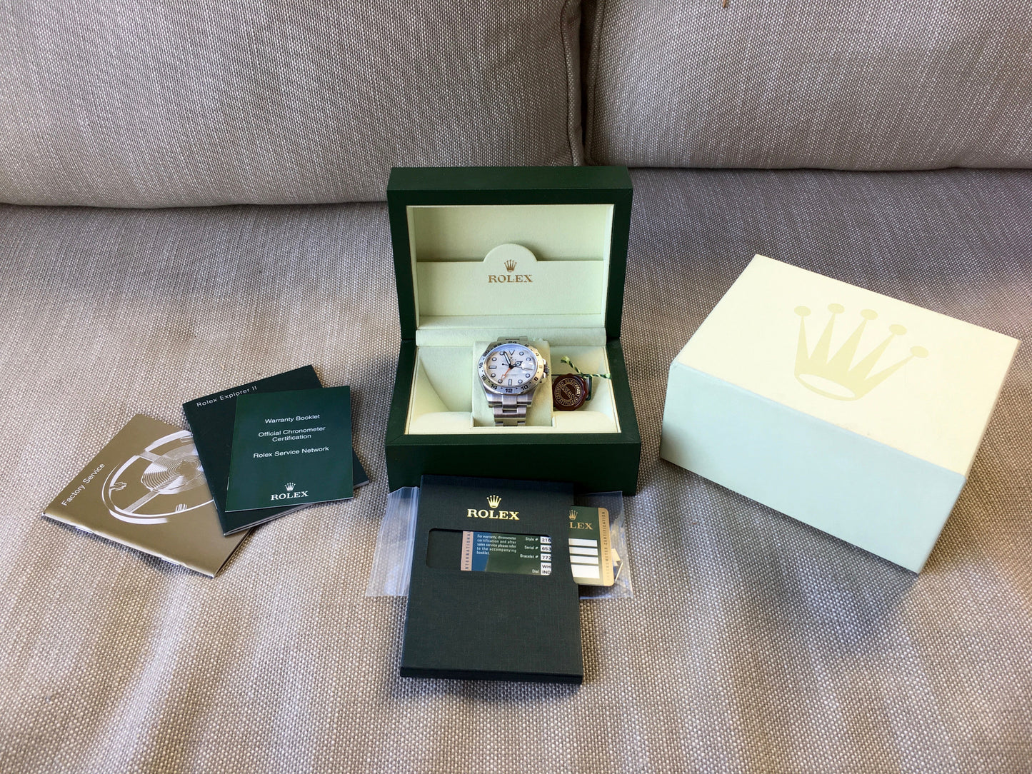 Rolex Explorer II 216570 Steel GMT Random Serial Oyster Wristwatch 2013 Box Papers - Hashtag Watch Company