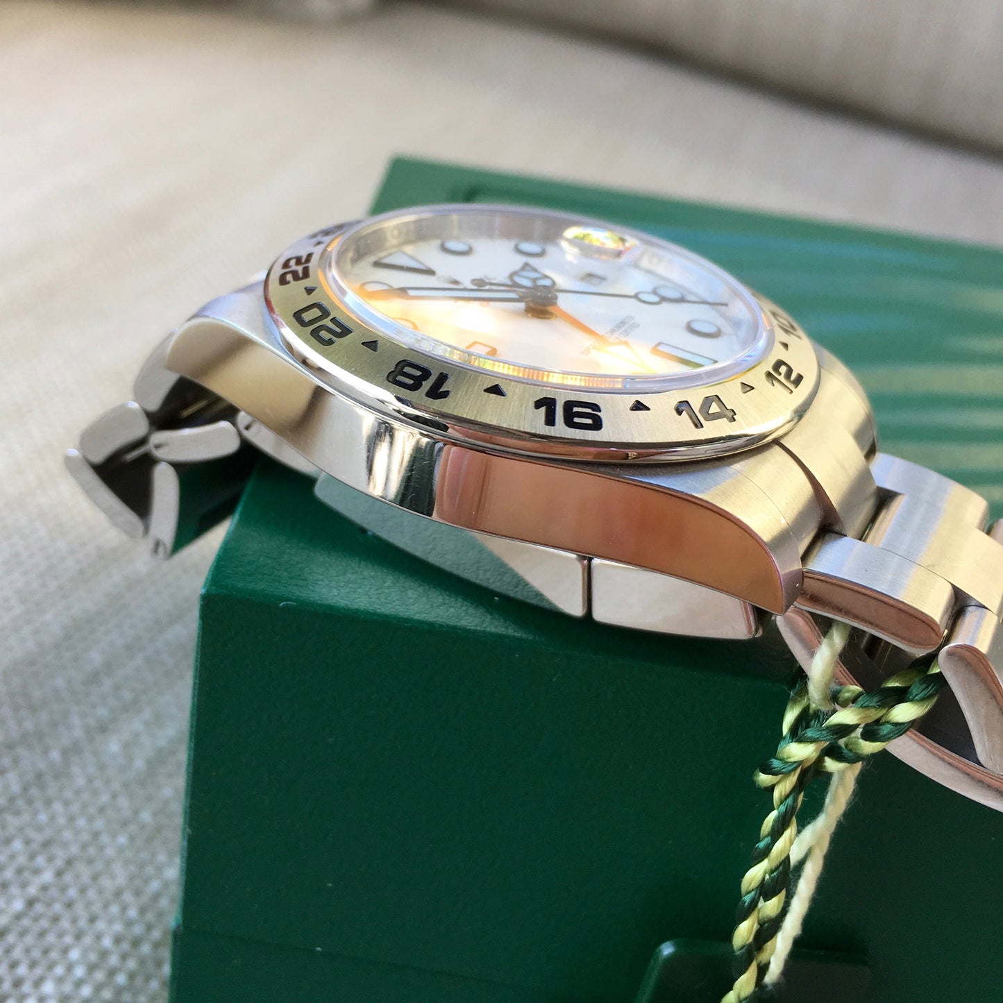 Rolex Explorer II 216570 White Steel GMT Random Serial Oyster Wristwatch 2015 Box Papers - Hashtag Watch Company