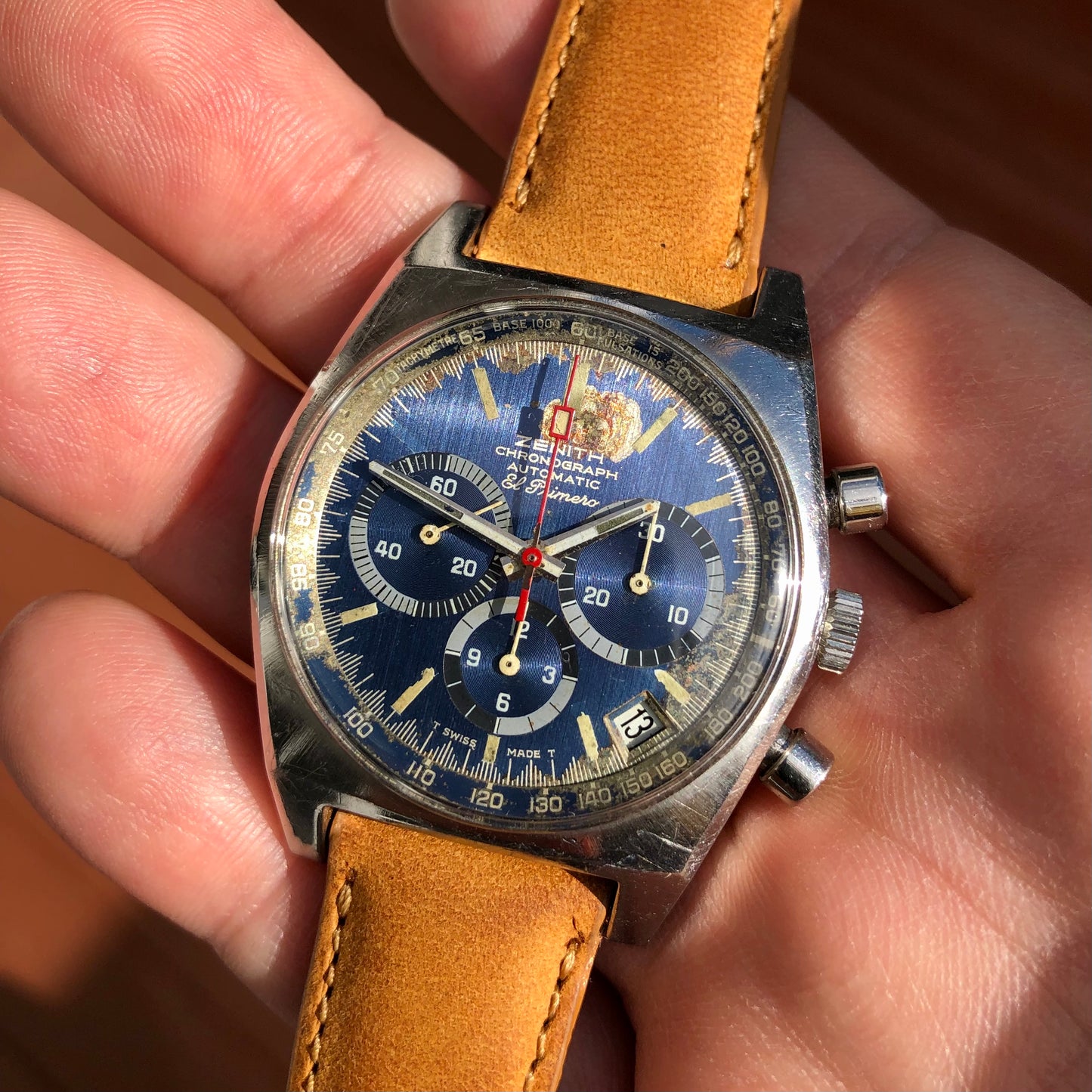 1971 Zenith El Primero A3818 Cover Girl Steel Vintage Chronograph Wristwatch - Hashtag Watch Company