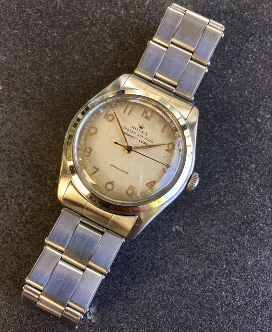 Vintage Rolex Oyster Air King "Serpico Y Laino" 4499 Precision 1946 Steel Wristwatch - Hashtag Watch Company