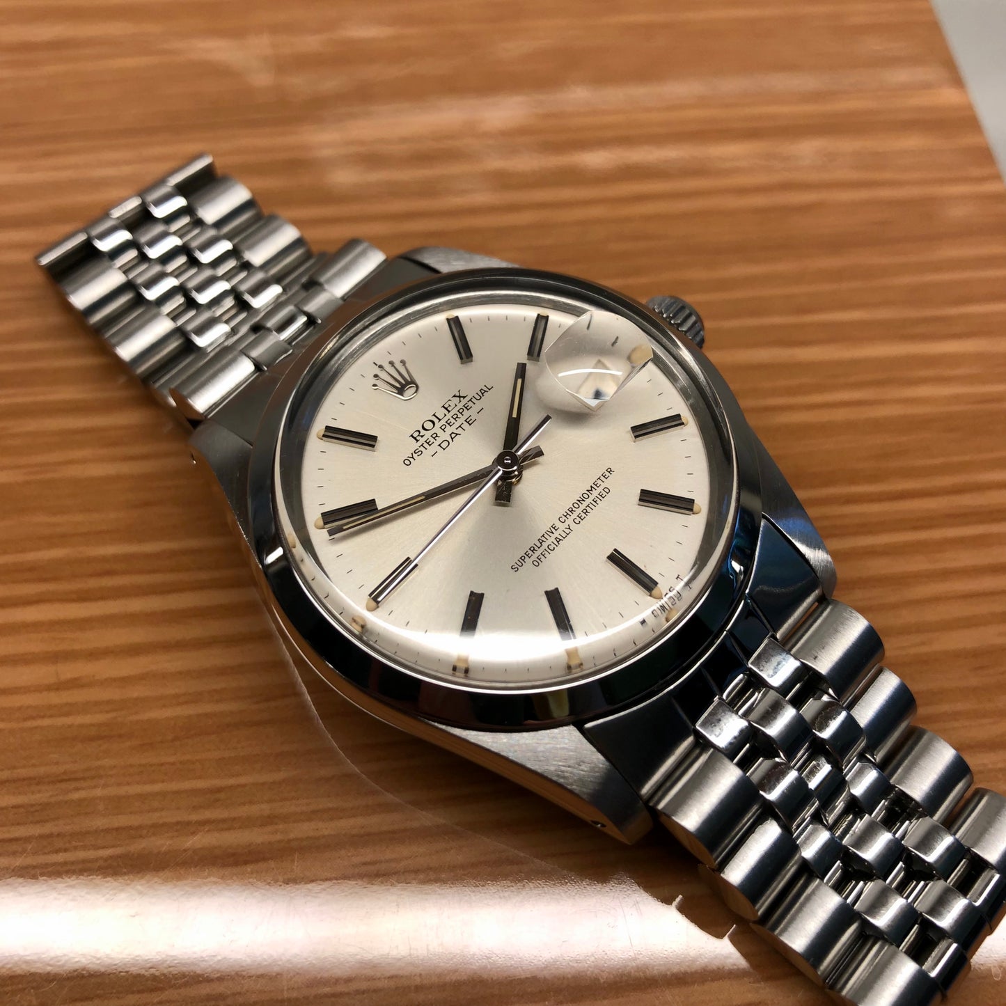 1982 Rolex Date 15000 Oyster Perpetual Jubilee Silver Dial Wristwatch - Hashtag Watch Co.