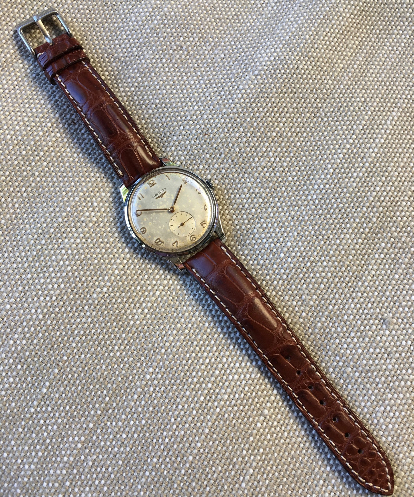 Vintage Longines 5561-8 Oversized 37mm Steel Cal. 27m Wristwatch 1950's - Hashtag Watch Company