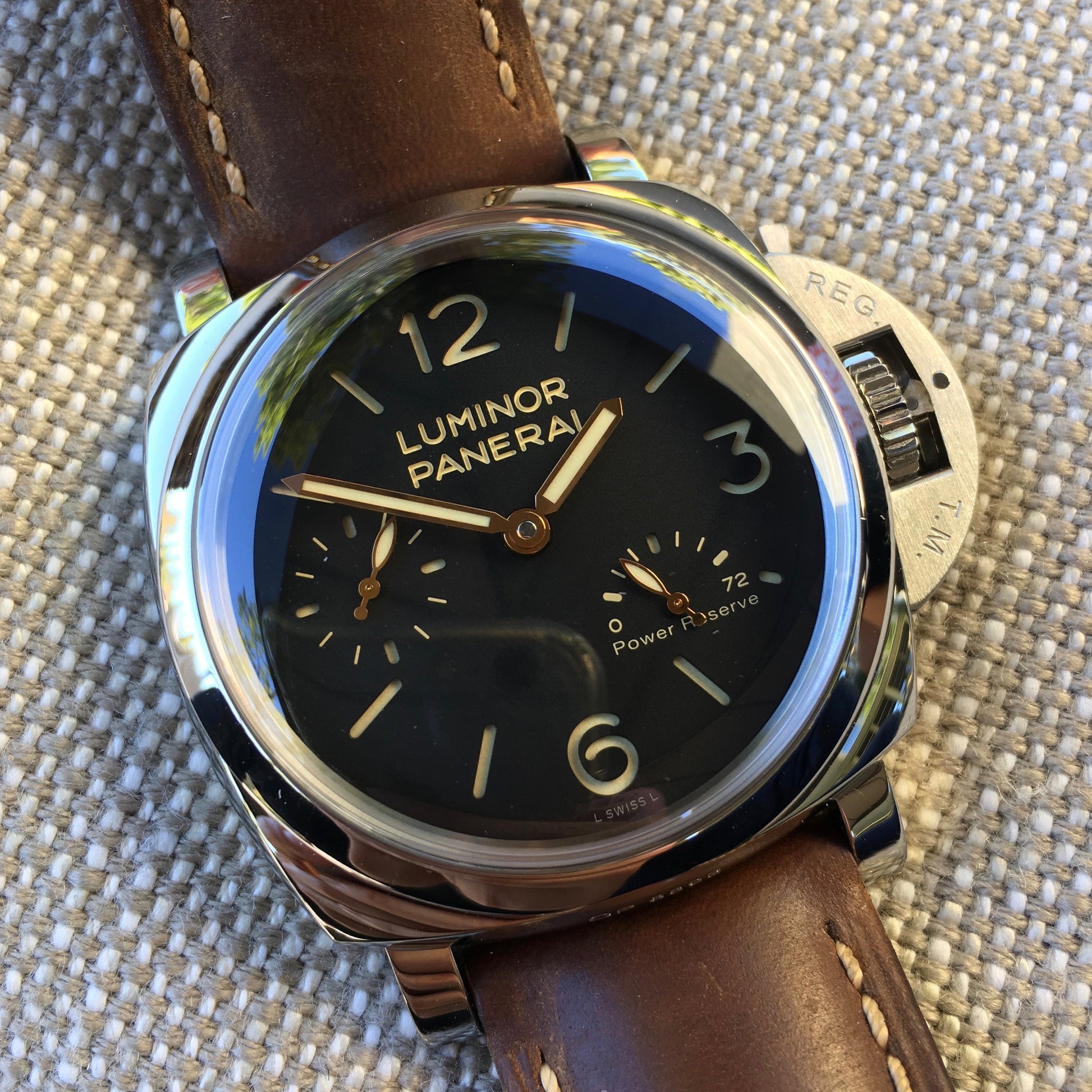 Panerai Luminor 1950 PAM 423 47mm 3 Days Power Reserve Brown Leather Wristwatch - Hashtag Watch Company
